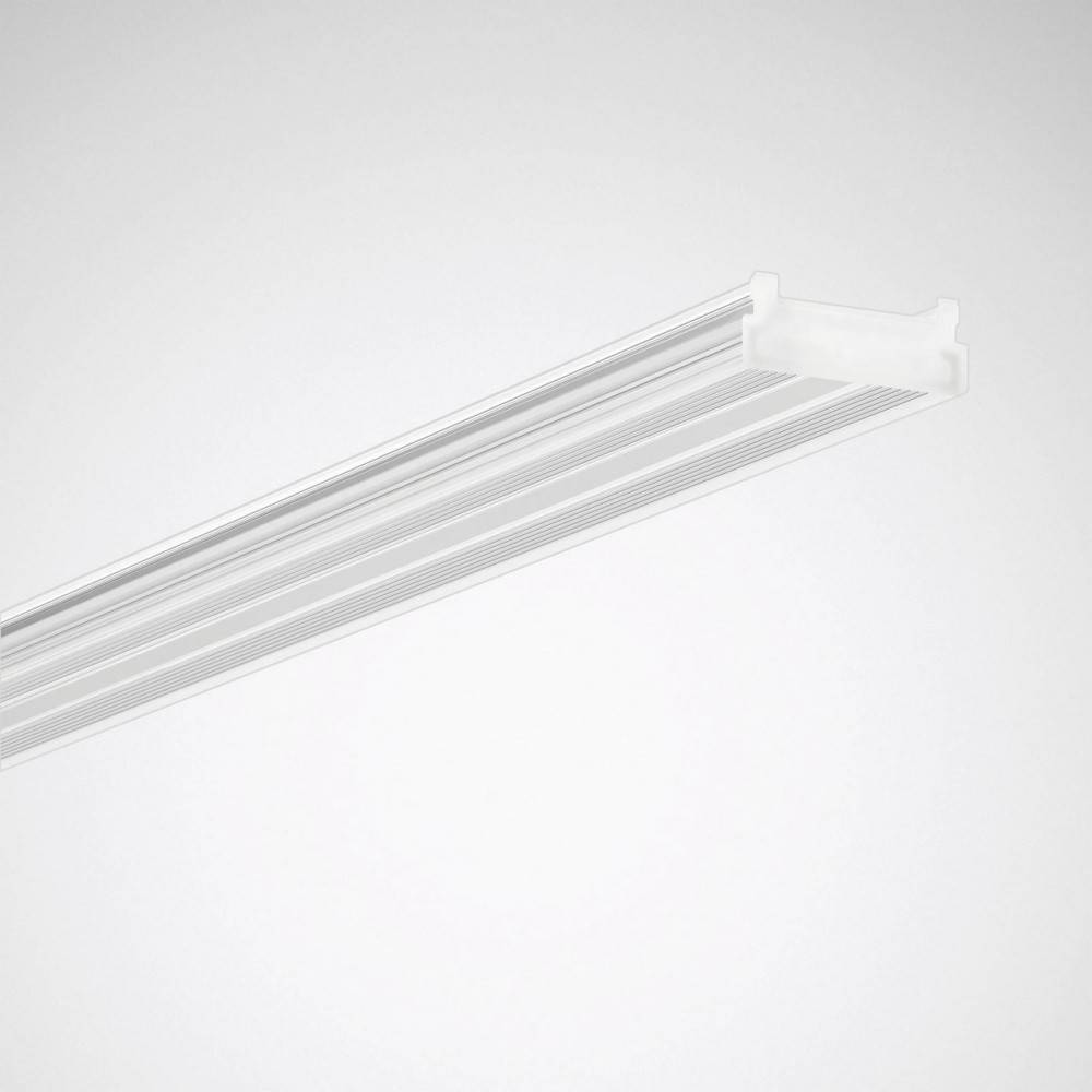 Ein weißes Aluminium-LED-Profilkanal für LED-Streifen, mit elegantem Design und glatter Oberfläche, vor einem neutralen Hintergrund dargestellt.