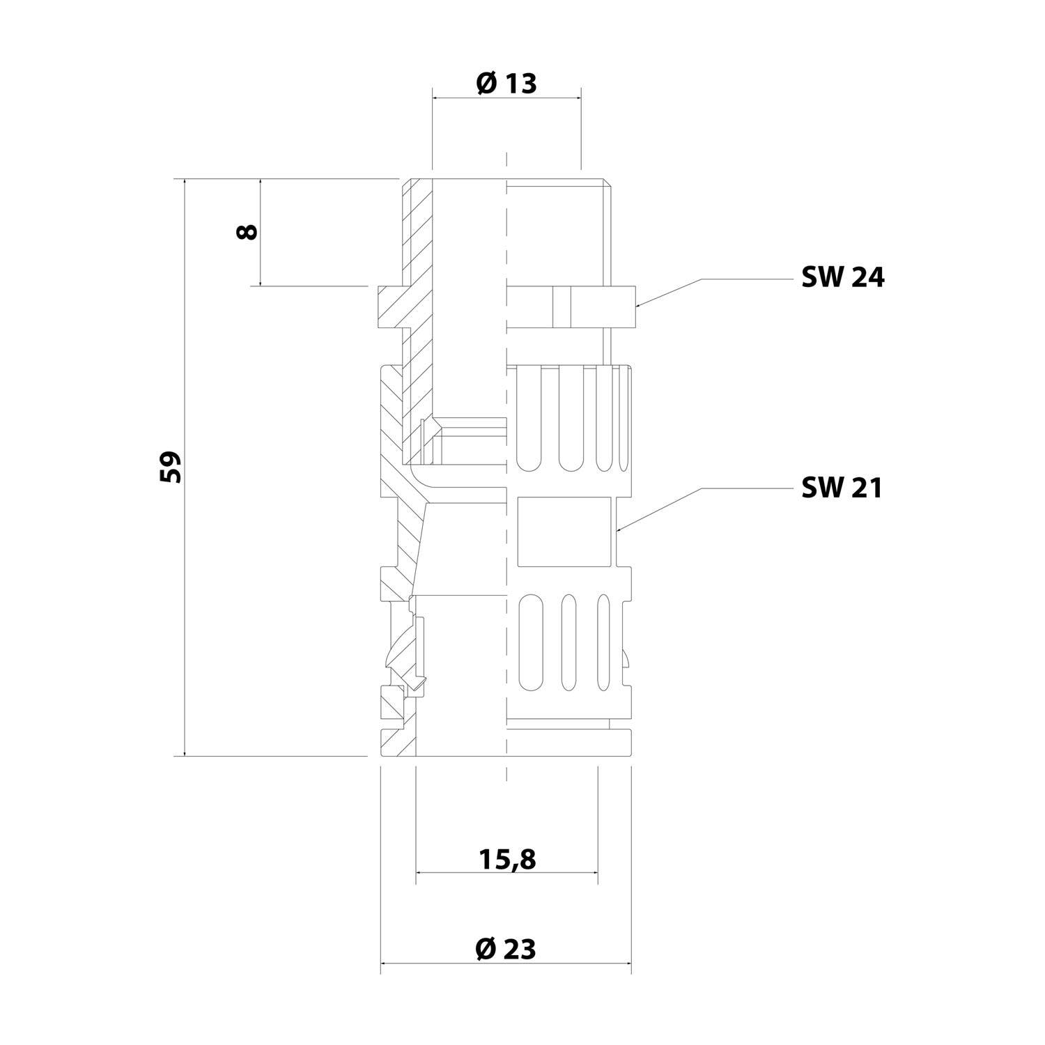 15109015220 FLEXA FVGZ M20/15 Schnellverschraubung gerade Gewinde M20x1,5 für Schlauch-Außendurchmesser 15,8mm konisch