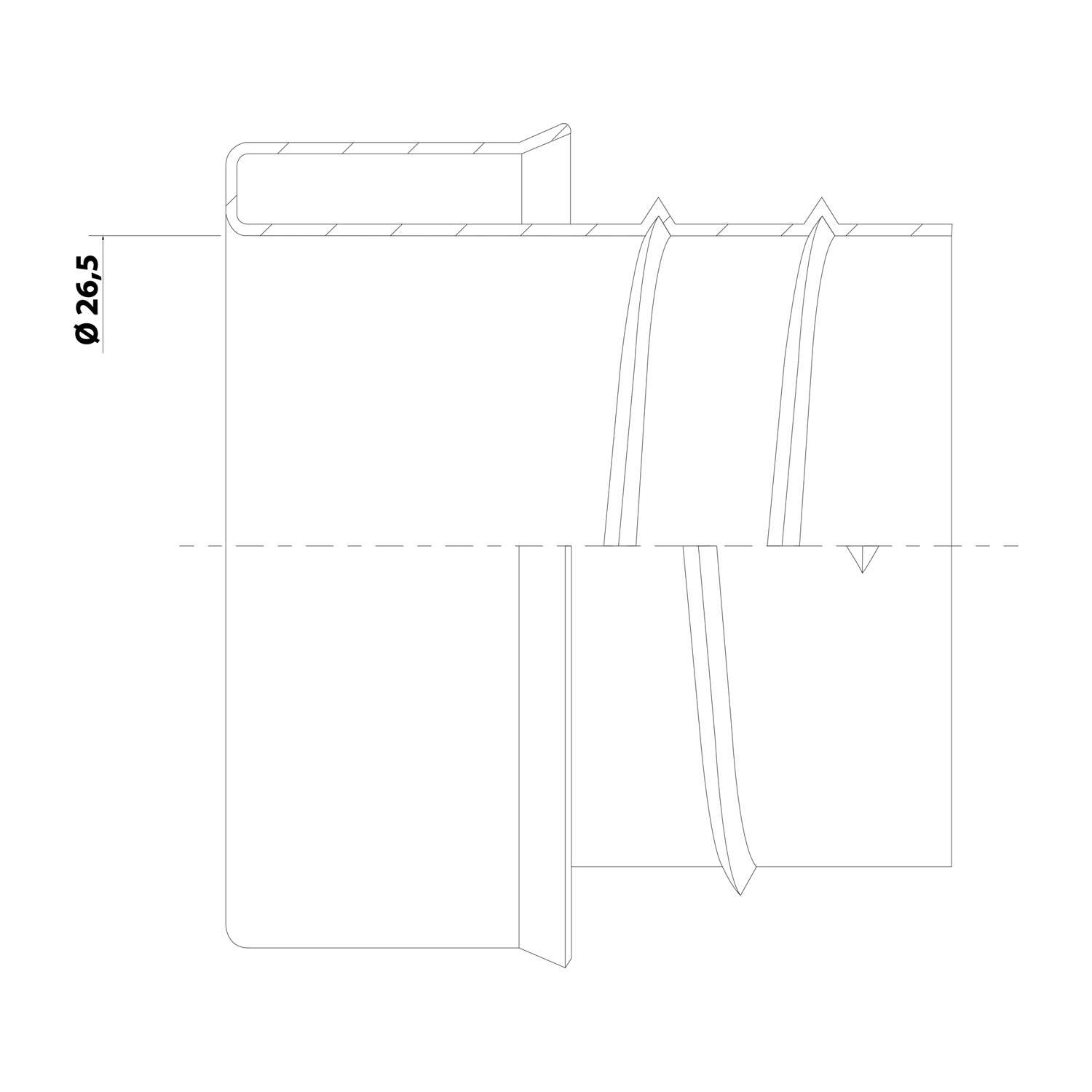 15020030029 FLEXA FET 36KU Endtülle/Innentülle einschraubbar offen für Schlauch-Außendurchmesser 36,0mm für