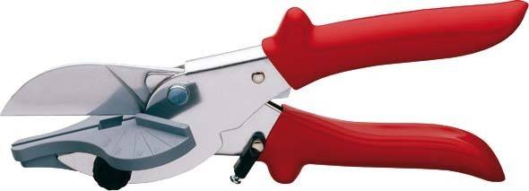 Ein Paar Drahtschneider mit roten Griffen und scharfen, kantig geformten Klingen, die für das Durchtrennen von dünnen bis mittelstarken Drähten entwickelt wurden.