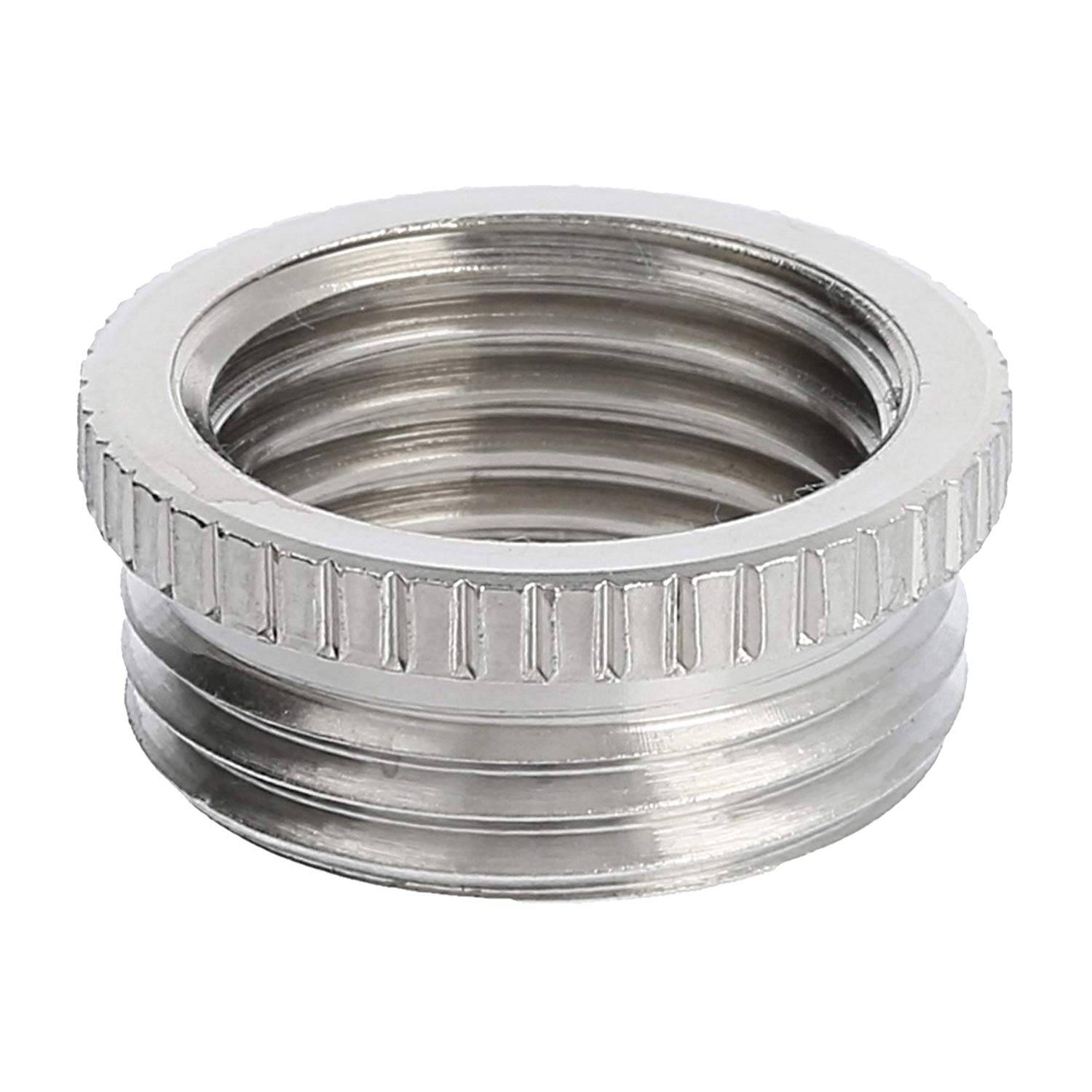 Stahlkniestück-Verbinder mit Schrauvanschlüssen, verwendet zum Verbinden von Rohren im Winkel. Mit metallischer Oberfläche.