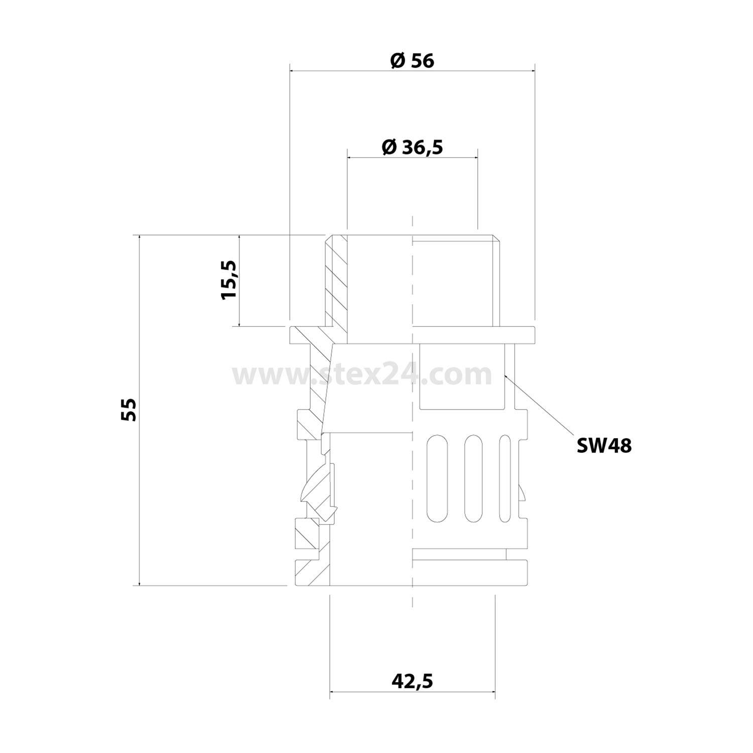 FLEXA RQG1-M 2 Stk. Schnellverschraubung gerade Gewinde M50x1,5 für Schlauch-Außendurchmesser 42,5mm konisch dichtend