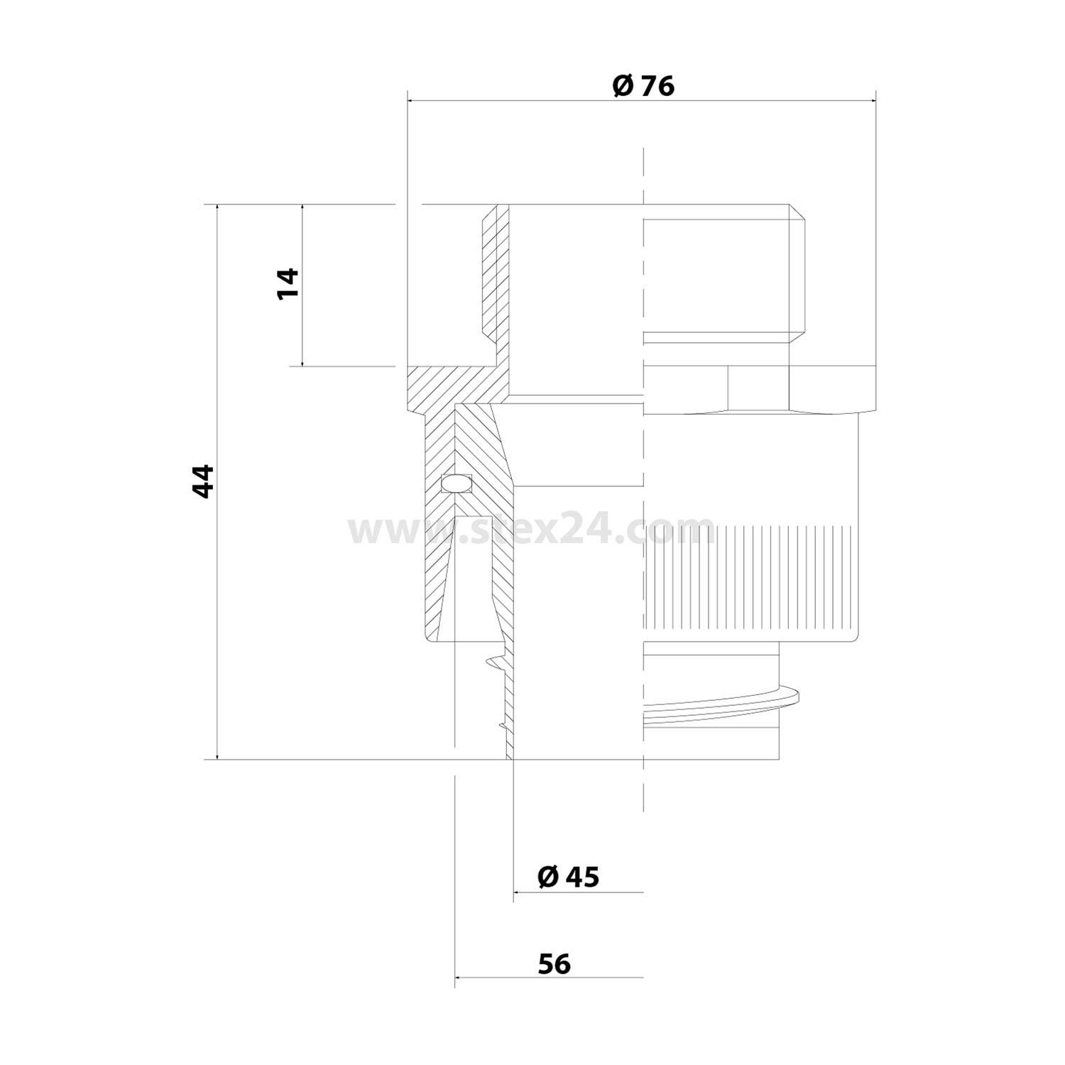 FLEXA LI-M kl. Packung 2 Stk. Metallverschraubung gerade Gewinde M50x1,5 für Schlauch-Außendurchmesser 56,0mm für