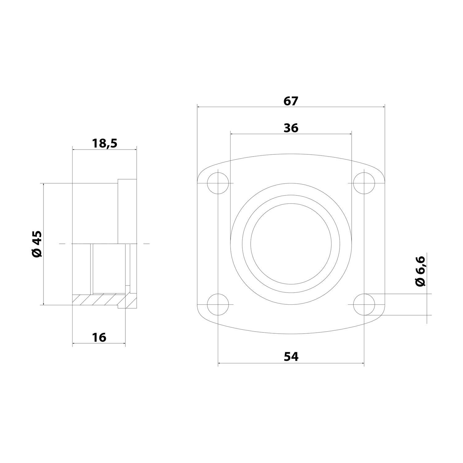 FLEXA FFLG 34/42/M40 Flanschanschluss ohne Flanschdichtung Gewinde M40x1,5 für Schlauch-Außendurchmesser 1x34,5mm +