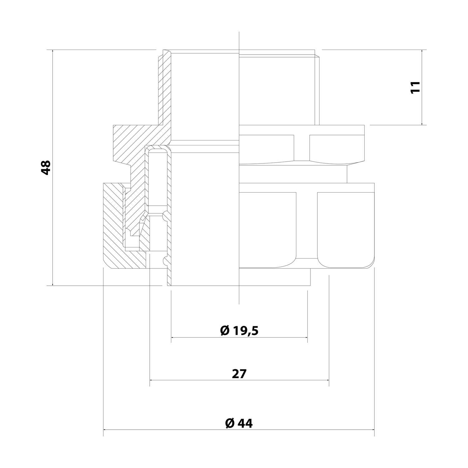 FLEXA FUS Kunststoffverschraubung gerade Gewinde PG21x1,588 für Schlauch-Außendurchmesser 27,0mm für