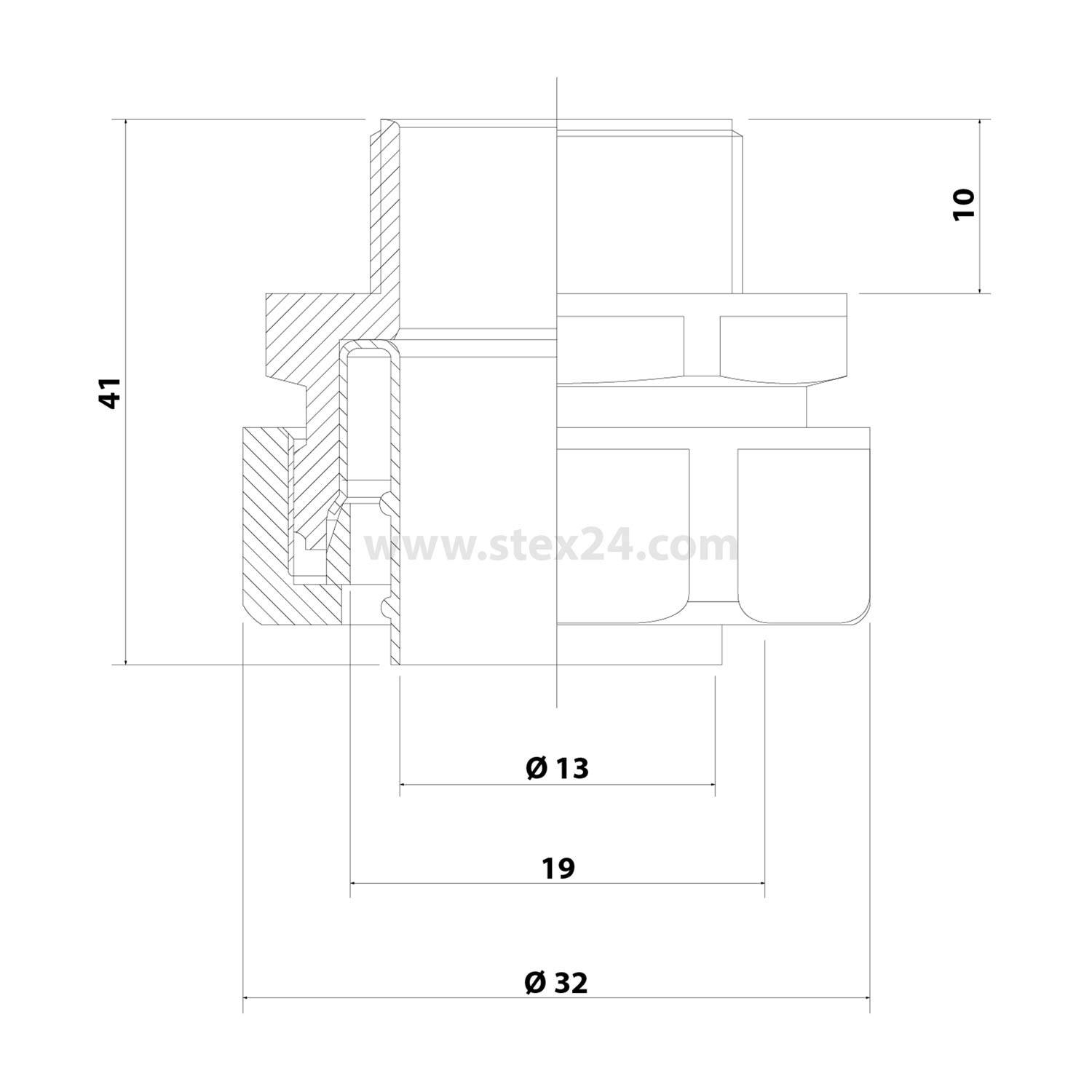 FLEXA USK-P kl. Packung 10 Stk. Kunststoffverschraubung gerade Gewinde PG13,5x1,41 für Schlauch-Außendurchmesser 19,0mm