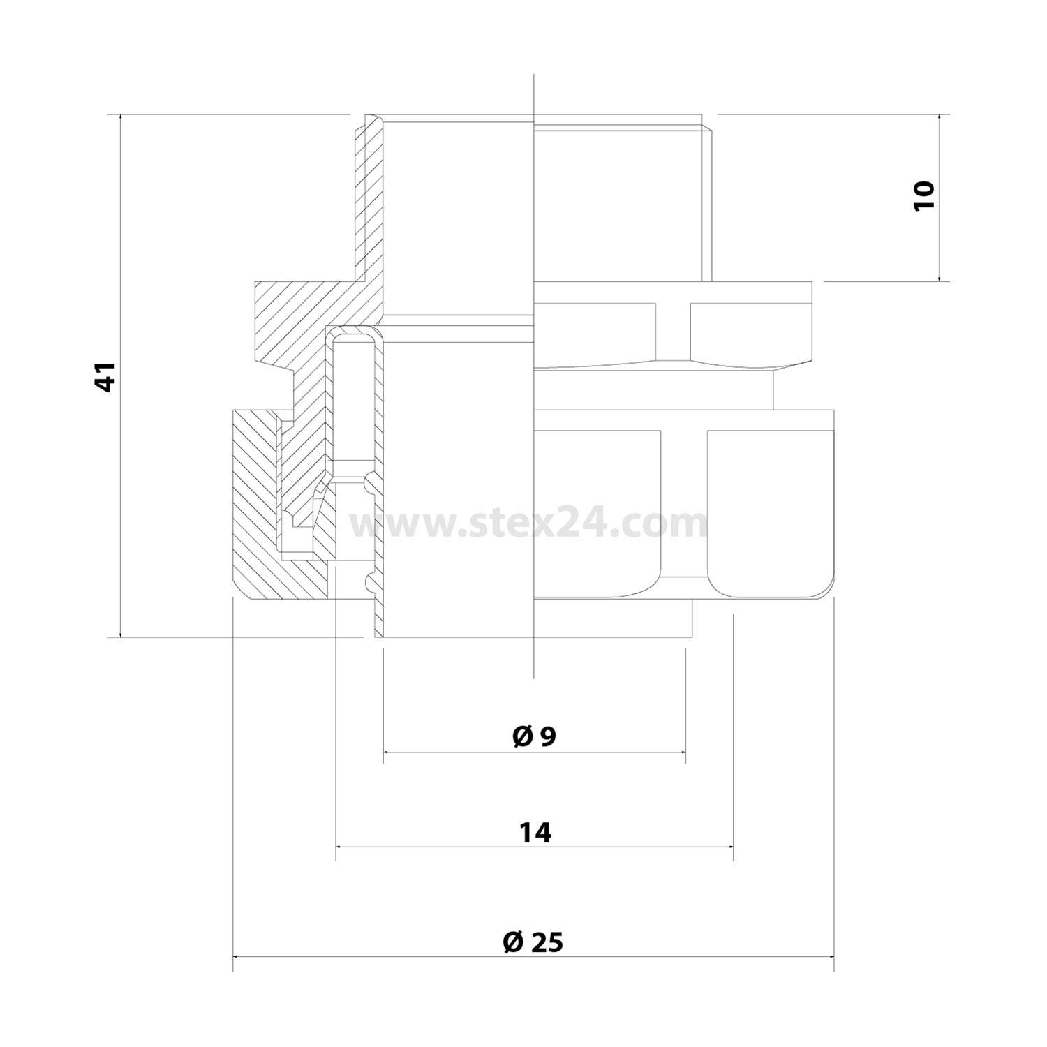 FLEXA USK-P kl. Packung 10 Stk. Kunststoffverschraubung gerade Gewinde PG9x1,41 für Schlauch-Außendurchmesser 14,0mm