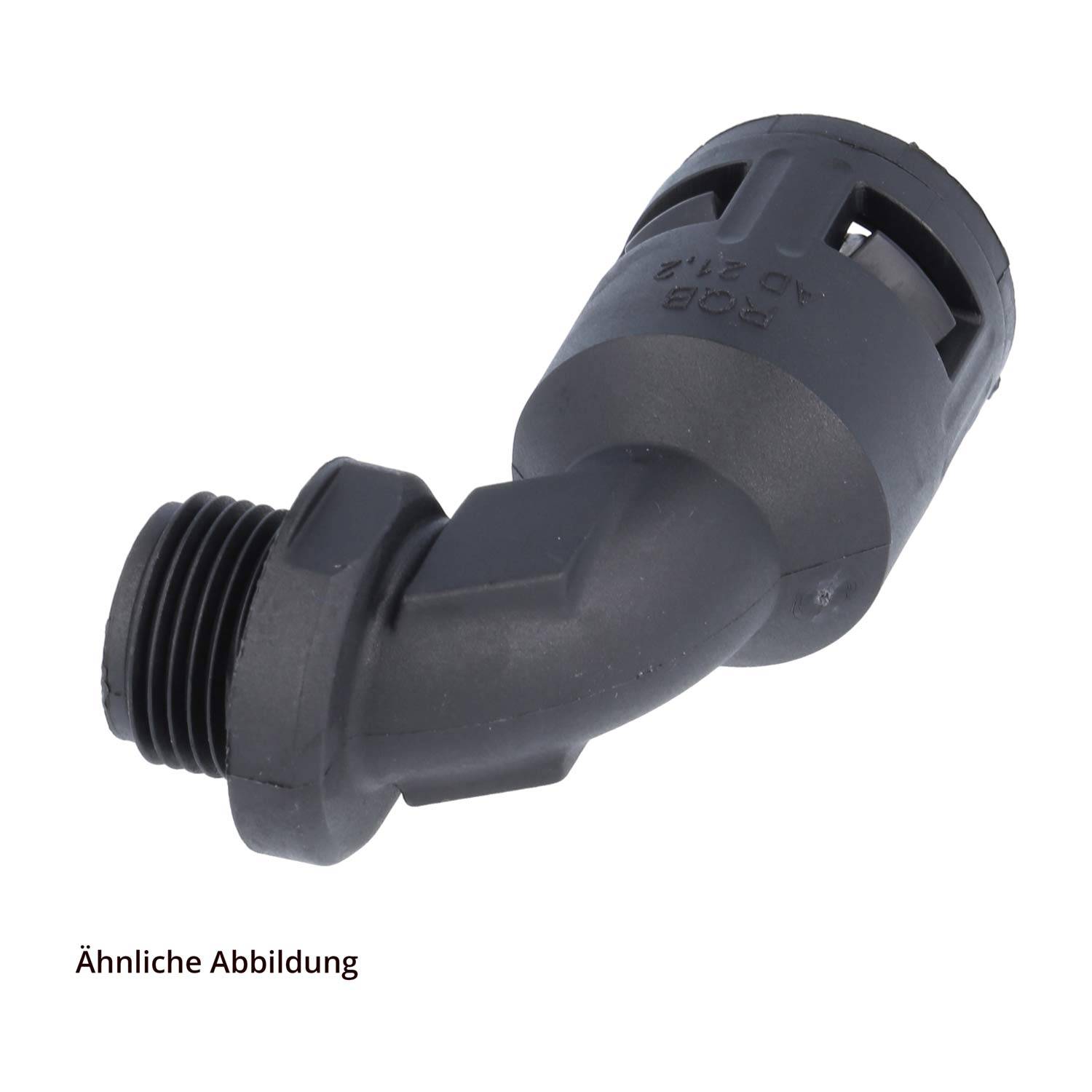 15104034232 FLEXA FVB90 Schnellverschraubung 90 Grad Bogen Gewinde M32x1,5 für Schlauch-Außendurchmesser 34,5mm konisch
