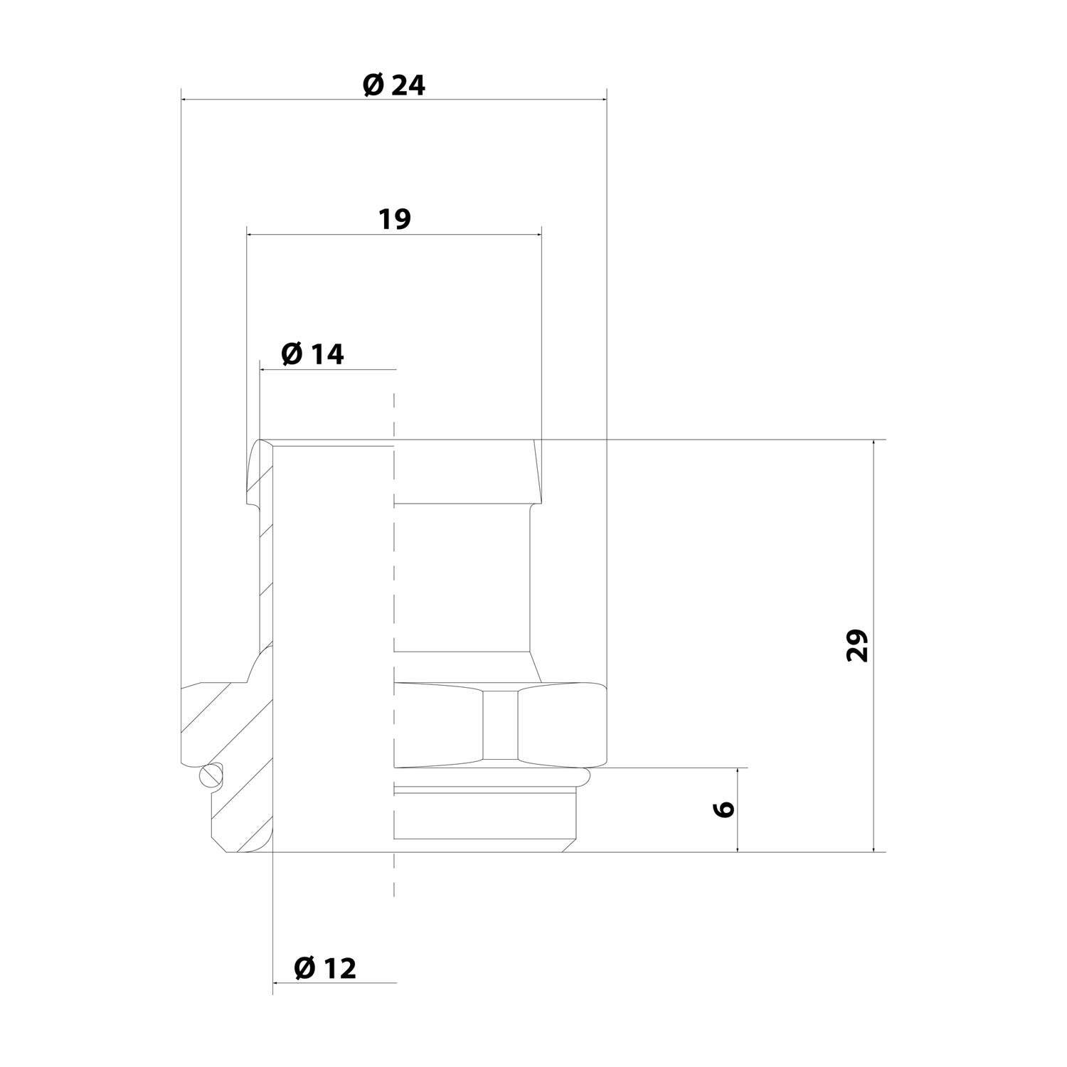 15010022013 FLEXA FMSO Metall-Schlaucholive gerade Gewinde PG13,5x1,41 für Schlauch-Außendurchmesser 19,0mm für