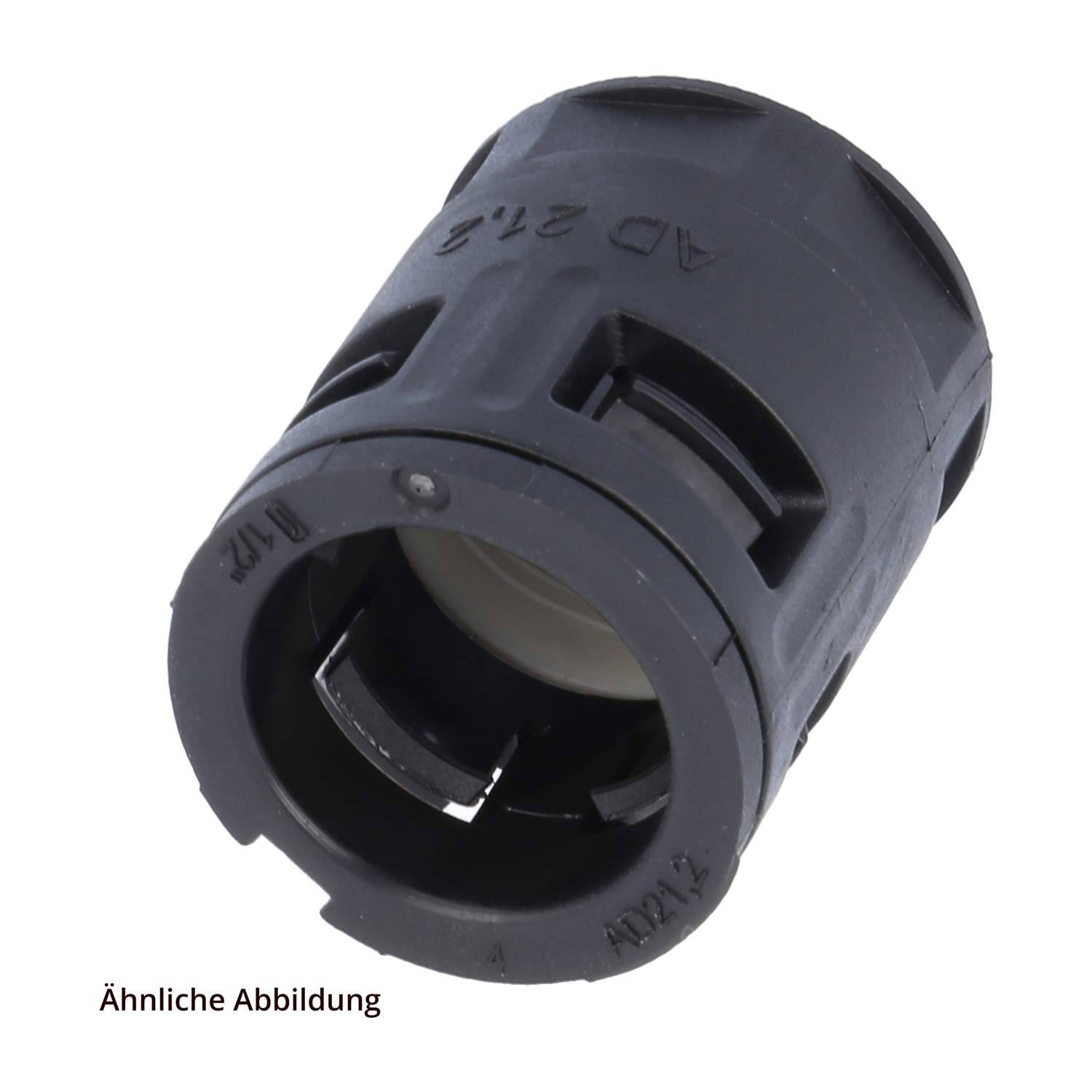Ein zylindrisches, schwarzes mechanisches Bauteil mit der Bezeichnung „AD 21.3