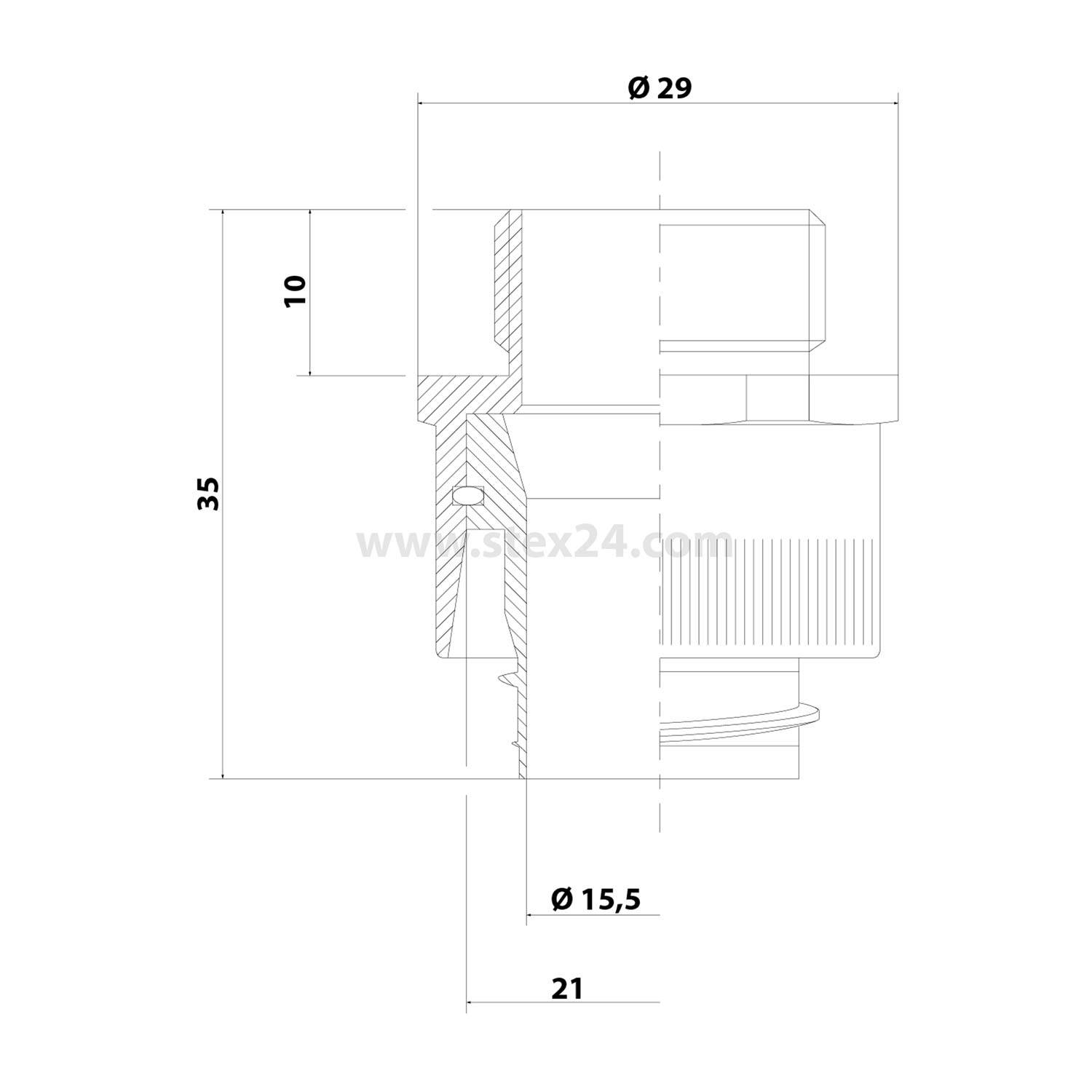 FLEXA LI-M kl. Packung 10 Stk. Metallverschraubung gerade Gewinde M20x1,5 für Schlauch-Außendurchmesser 21,0mm für