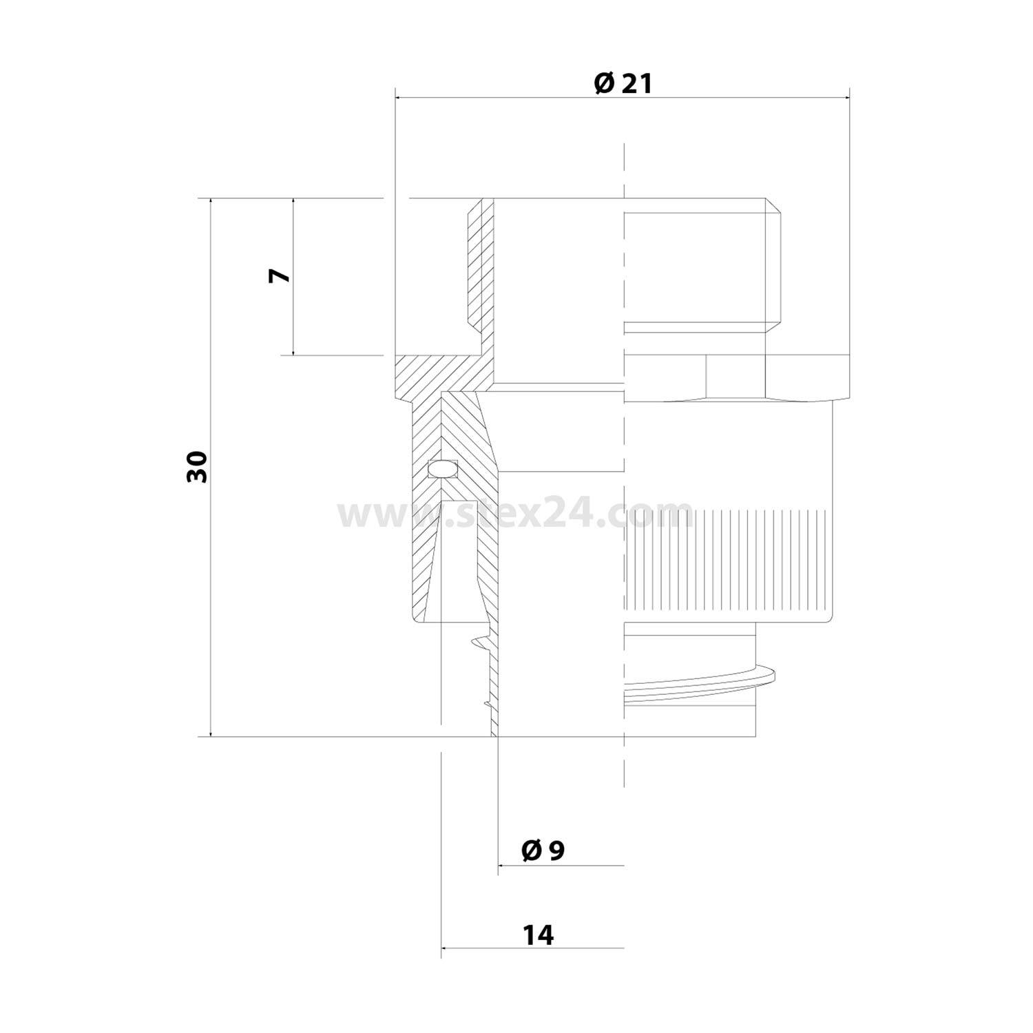 FLEXA LI-P kl. Packung 10 Stk. Metallverschraubung gerade Gewinde PG9x1,41 für Schlauch-Außendurchmesser 14,0mm für