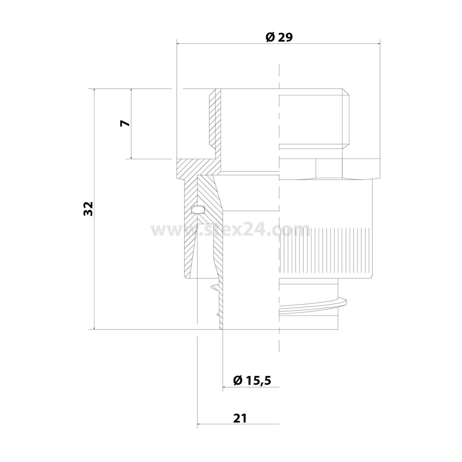 FLEXA LI-P kl. Packung 10 Stk. Metallverschraubung gerade Gewinde PG16x1,41 für Schlauch-Außendurchmesser 21,0mm für