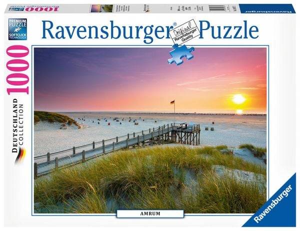 Puzzle Ravensburger Sonnenuntergang über Amrum Deutschland Edition 1000 Teile