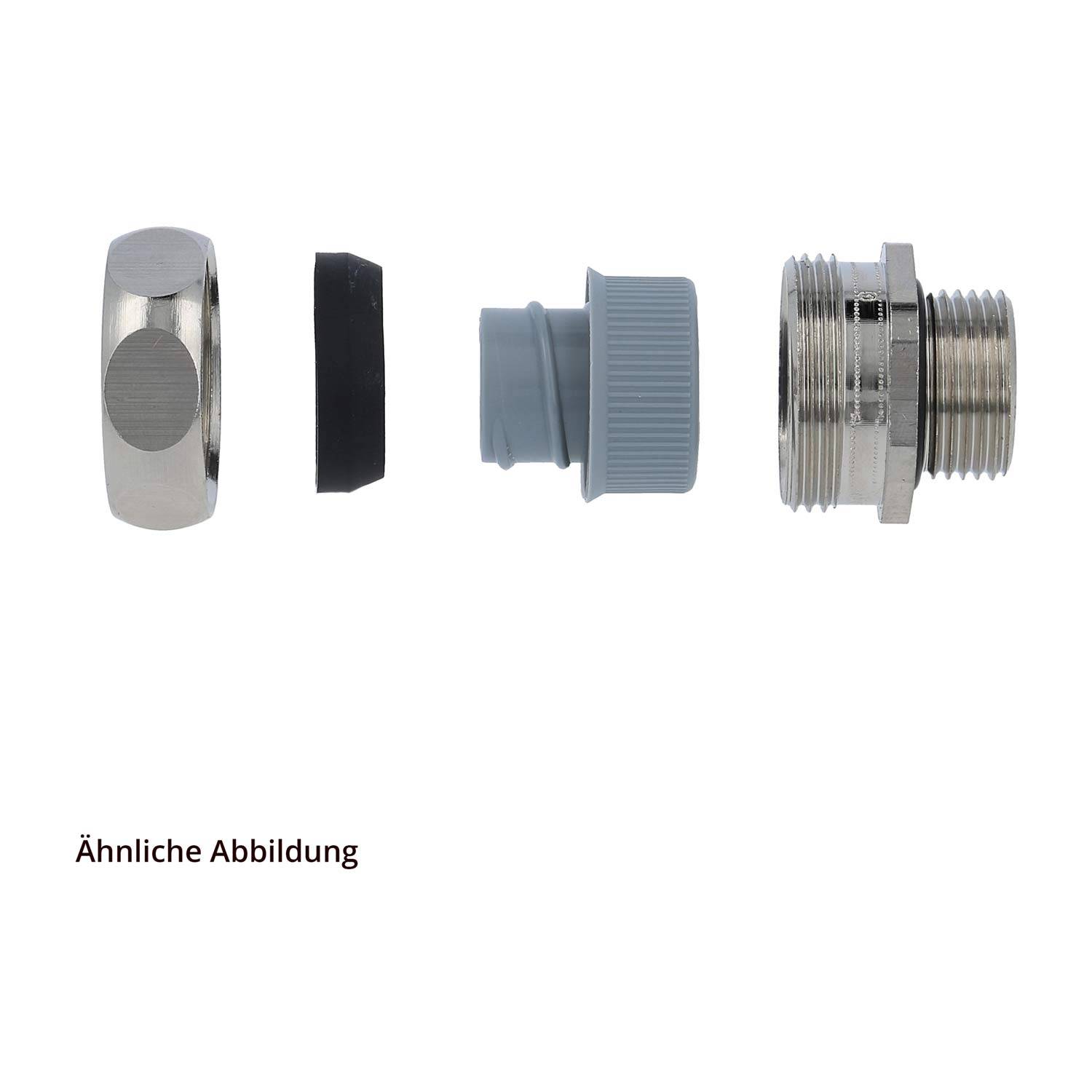 FLEXA US-P kl. Packung 10 Stk. Metallverschraubung gerade Gewinde PG16x1,41 für Schlauch-Außendurchmesser 21,0mm für