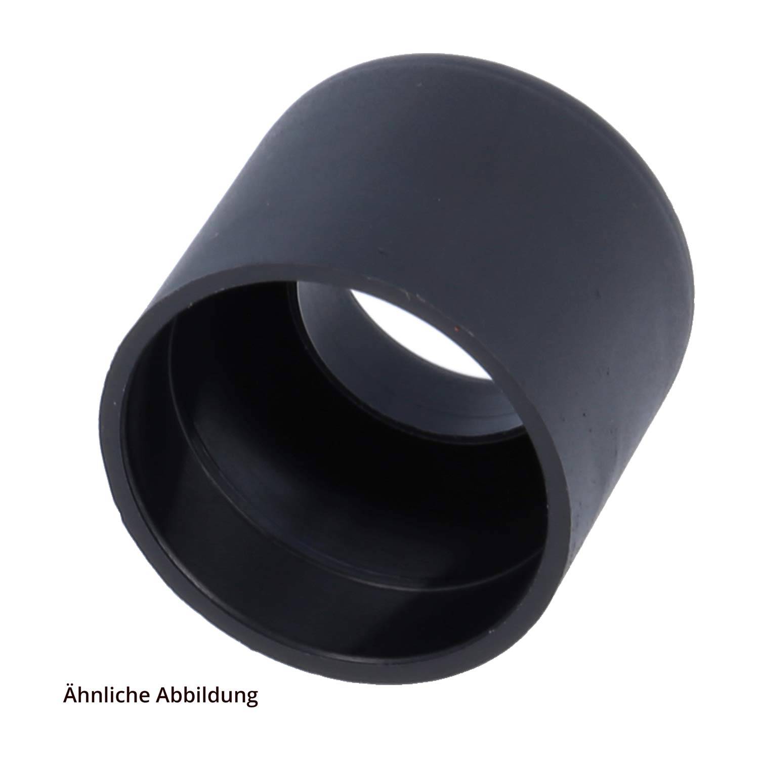 Ein schwarzer, zylindrischer Linsenadapter mit großer Öffnung, der zur Befestigung von Linsen an Geräten verwendet wird.