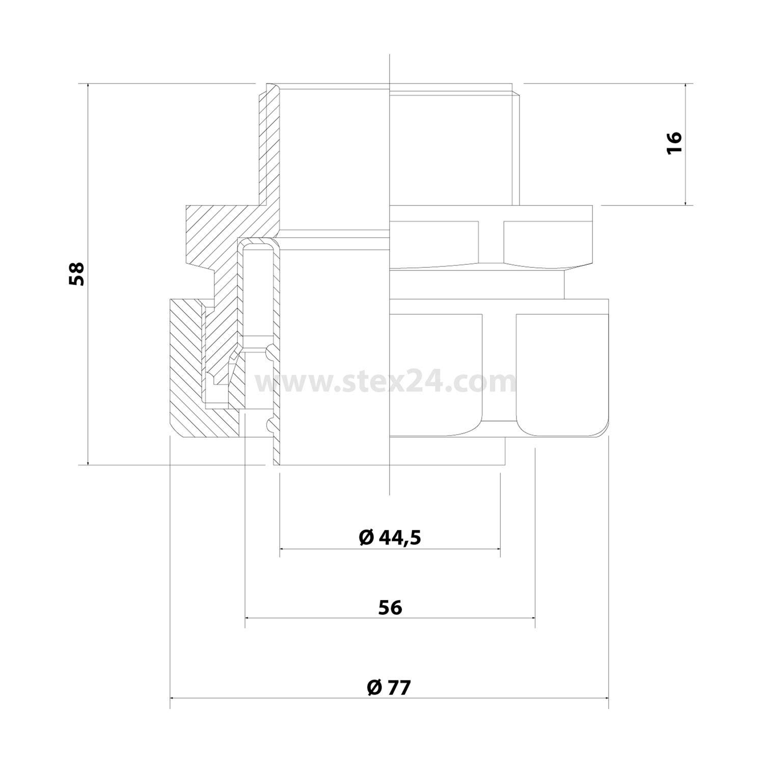 FLEXA USK-M kl. Packung 2 Stk. Kunststoffverschraubung gerade Gewinde M50x1,5 für Schlauch-Außendurchmesser 56,0mm für