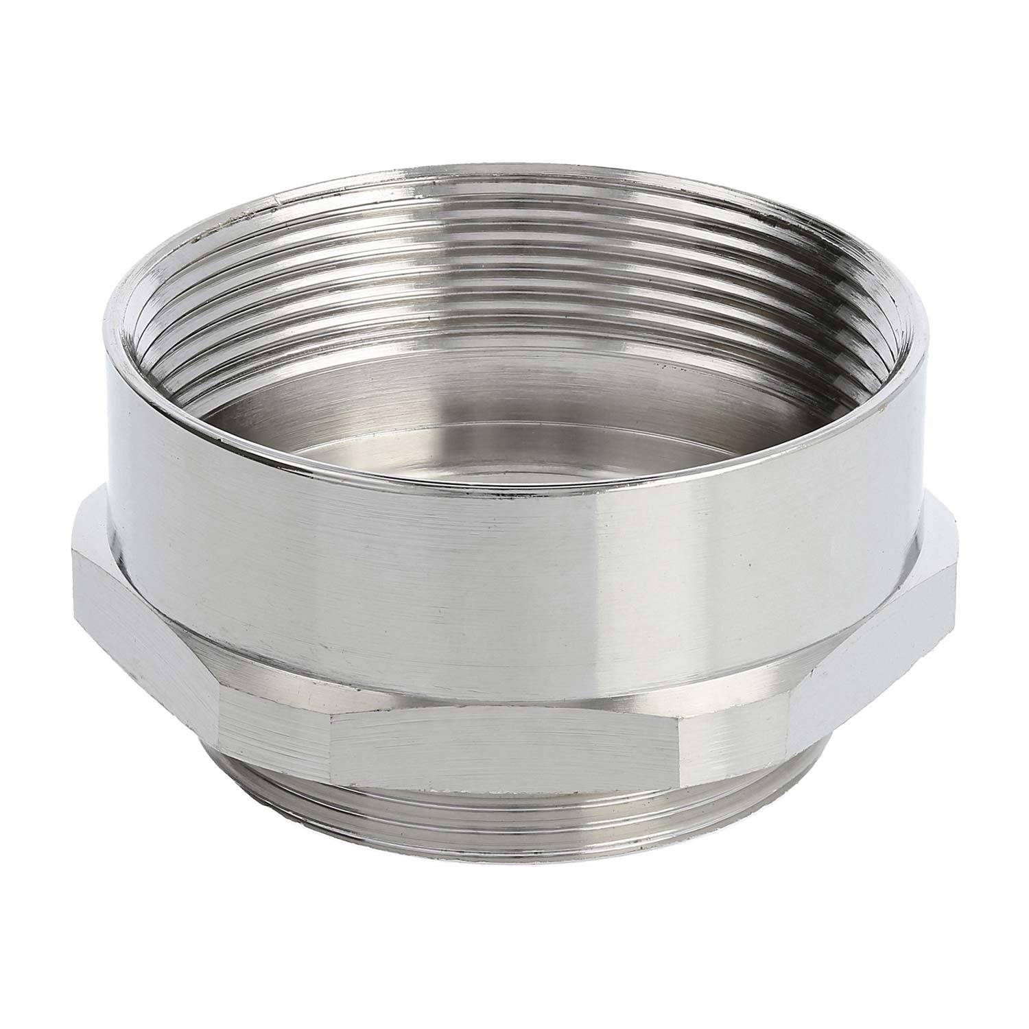 Edelstahl-Sechskant-Verbindungsmutter mit Innengewinde. Wird zum Verbinden oder Verlängern von Gewindestangen oder Bolzen verwendet.