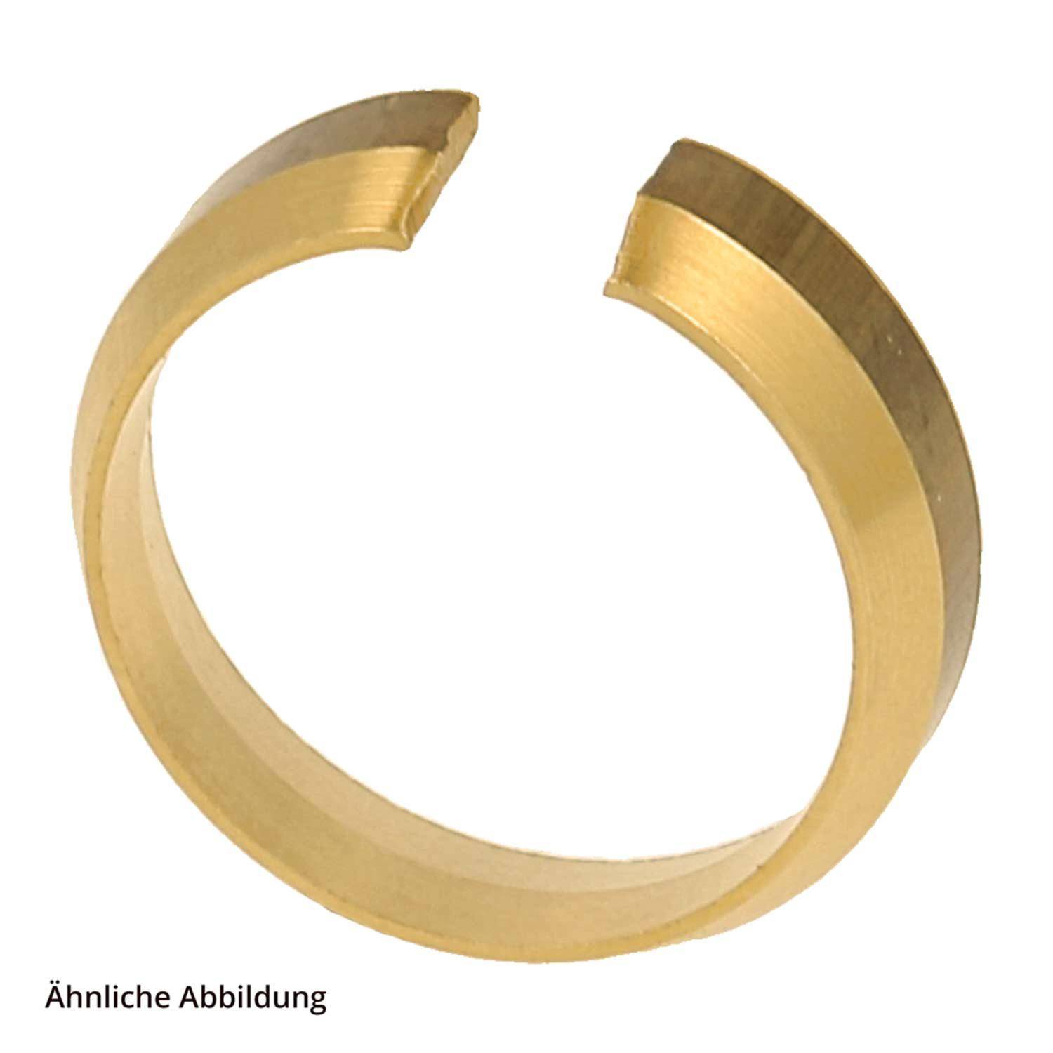 Ein goldener Spaltring, an einem Ende offen, mit glatter Oberfläche. Gekennzeichnet mit „Ähnliche Abbildung