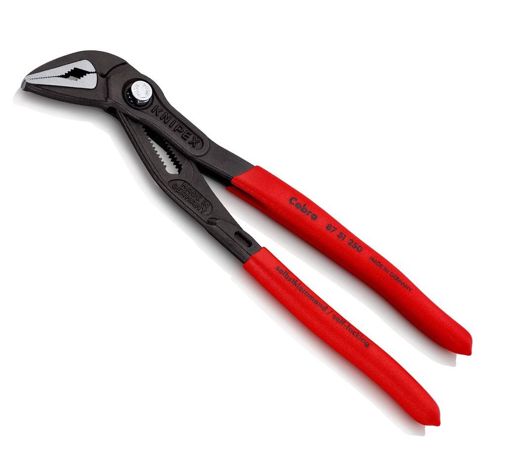 87 51 250 KNIPEX Cobra ESIdeal für Service und Instandhaltung, Gerätereparatur, Automobilbereich und Industrie. Lange, spitze Backen. Besonders gute