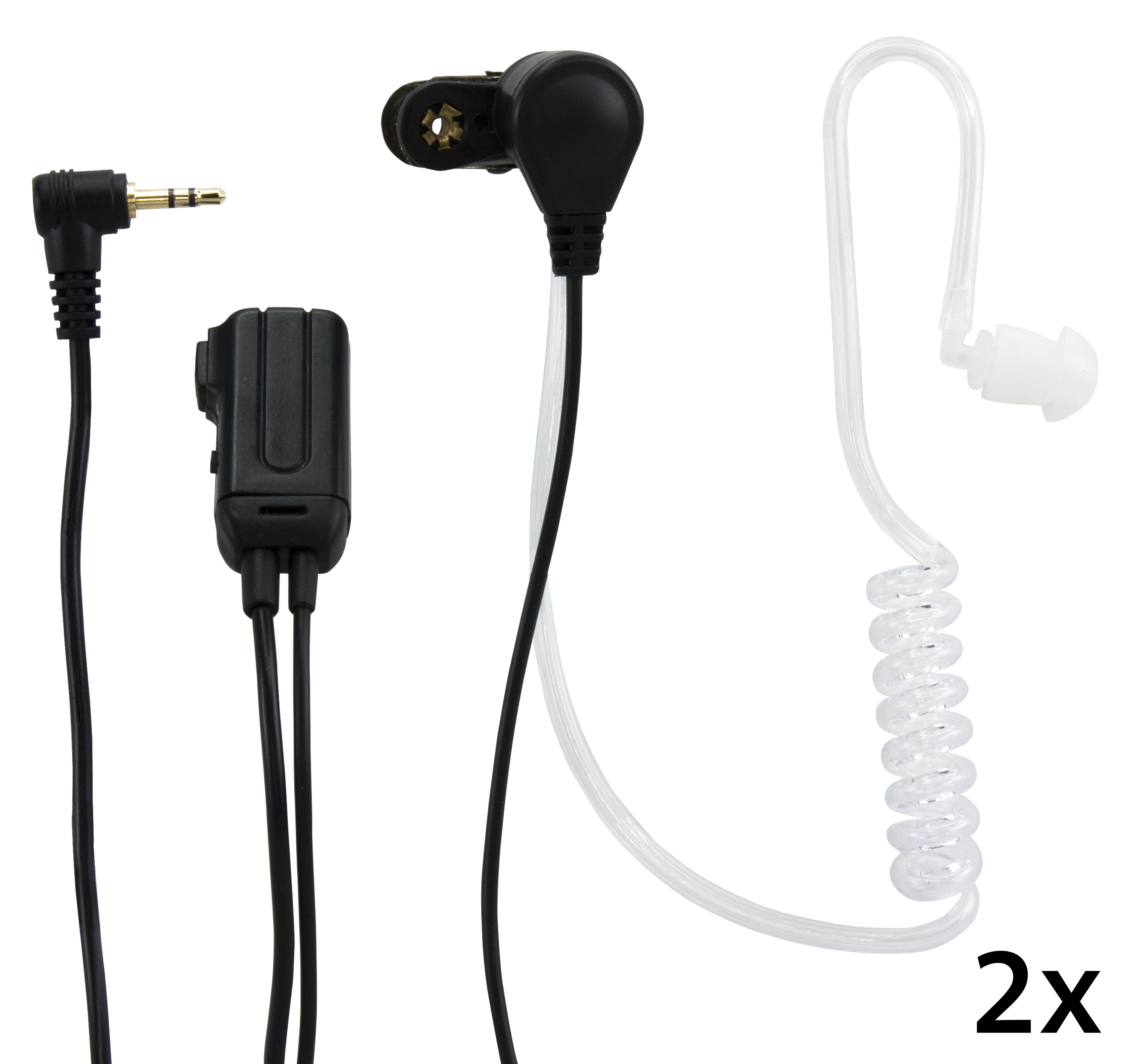 Alecto FRH-10 DUO - Luftschlauch Headset Walkie Talkie, 2er-Pack, Schwarz