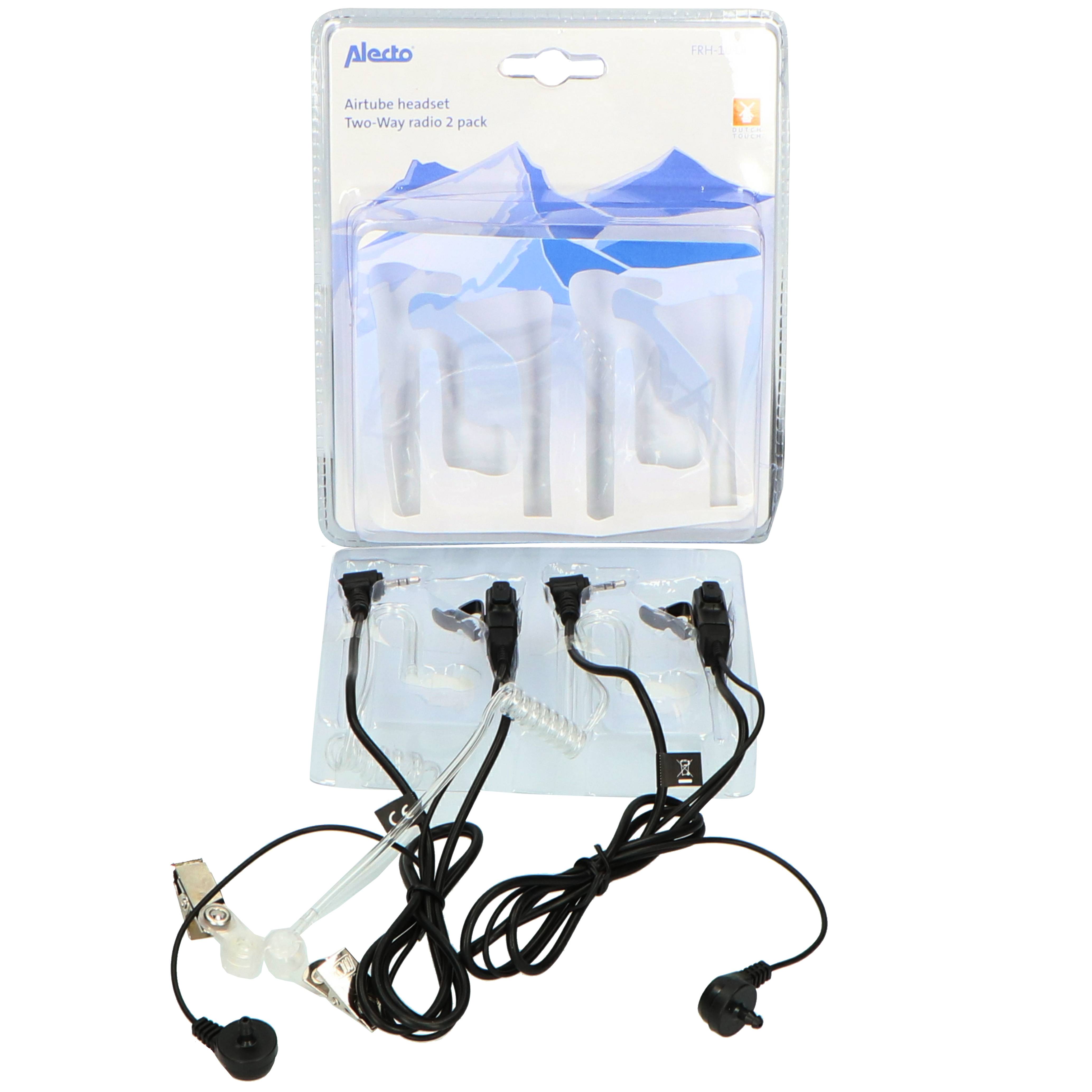 Alecto FRH-10 DUO - Luftschlauch Headset Walkie Talkie, 2er-Pack, Schwarz