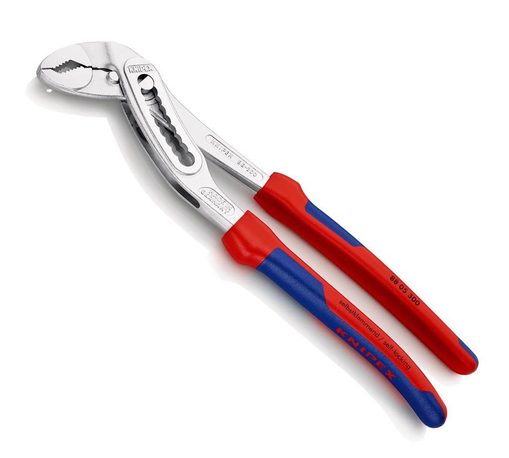 88 05 300 KNIPEX AlligatorGuter Zugang zum Werkstück durch schlanke Bauform im Kopf- und Gelenkbereich. Mehr Leistung und Komfort im Vergleich zu