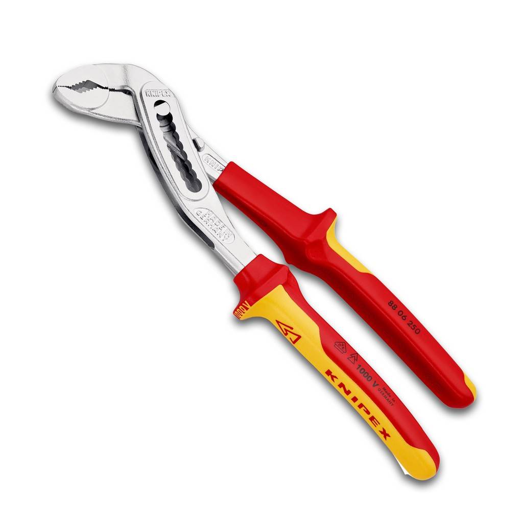 88 06 250 KNIPEX AlligatorGuter Zugang zum Werkstück durch schlanke Bauform im Kopf- und Gelenkbereich. Mehr Leistung und Komfort im Vergleich zu