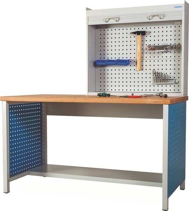 Aufsatzschrank H820xB910xT220mm lichtgrau/lichtgrau Kunststoff-Rollladen BEDRUNK