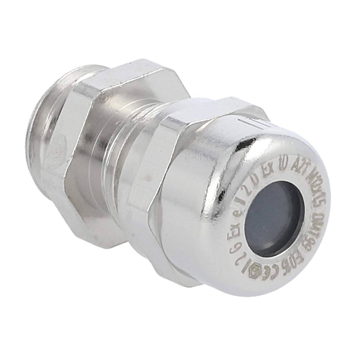 Eine metallische Kabelverbindung mit Gewindeausführung, geeignet zum Befestigen von Kabeln in industriellen und gefährlichen Umgebungen.