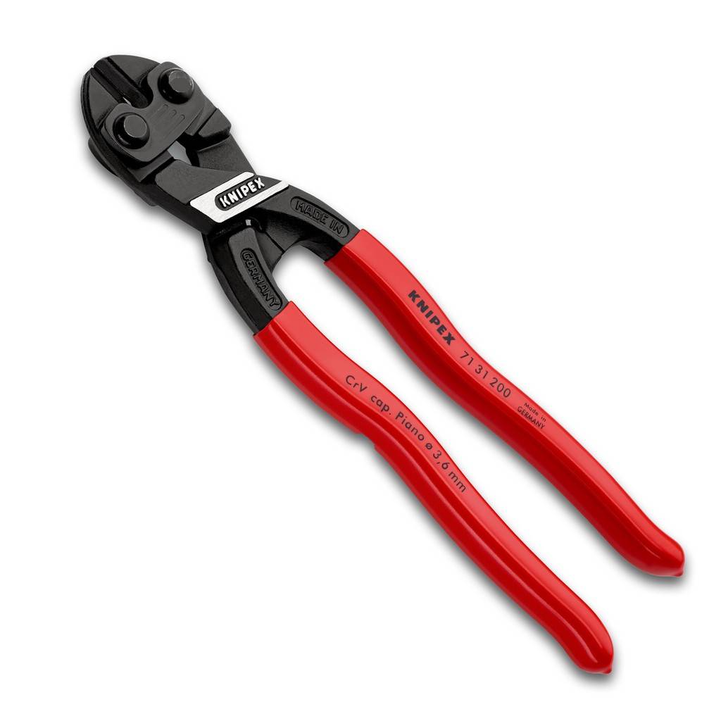 71 31 200 KNIPEX CoBoltMit Präzisionsschneiden für weichen, harten Draht sowie Pianodraht. Schneidet Bauteile wie Bolzen, Nägel, Niete usw. bis Ø