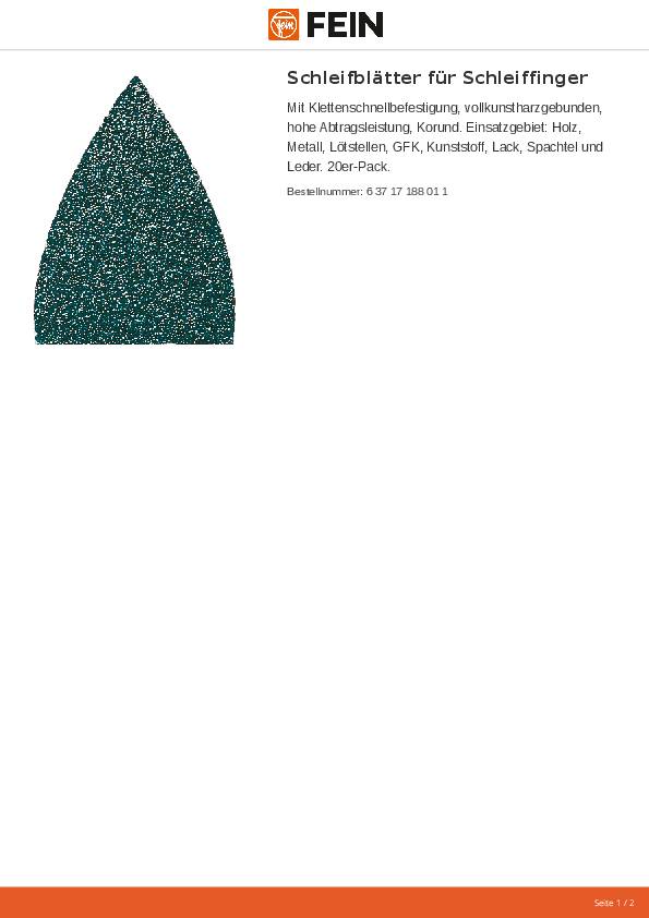 Haftschleifblatt ungelocht K.120 20 St./Pack FEIN