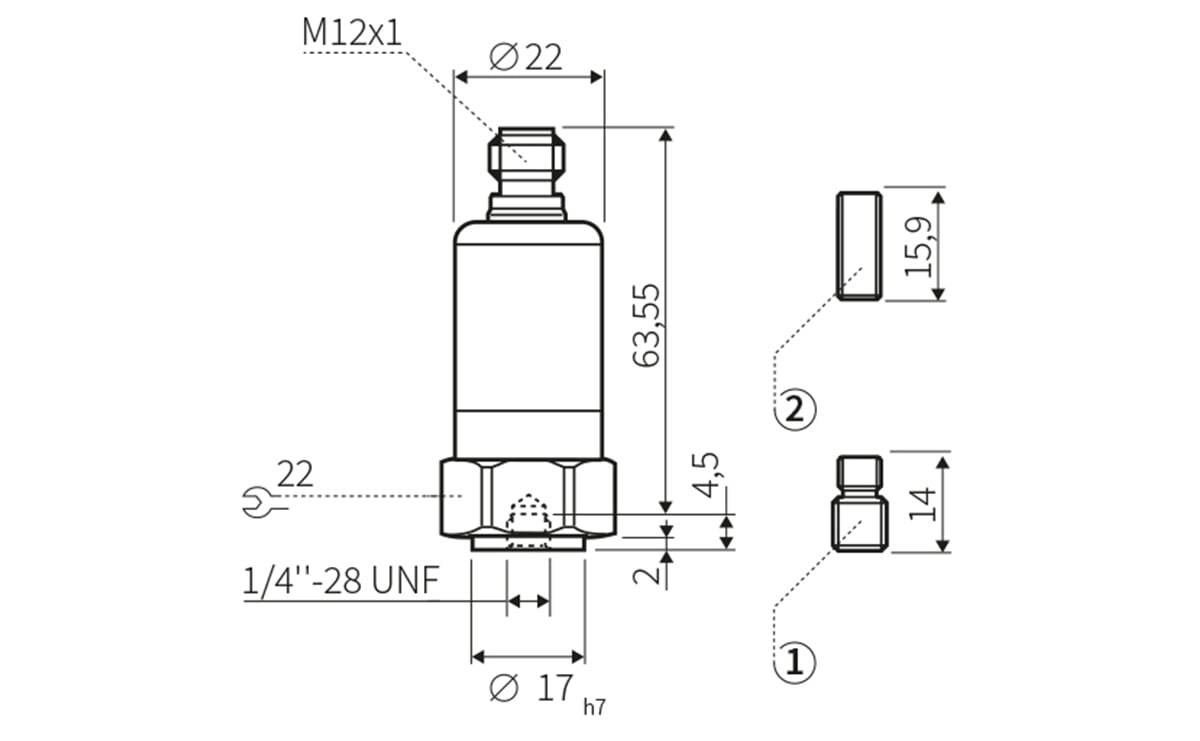 Vibrationssensor mit IO-Link ISO10816 - M12,Kontakte vergoldet,4-Polig - AV104 - autosen