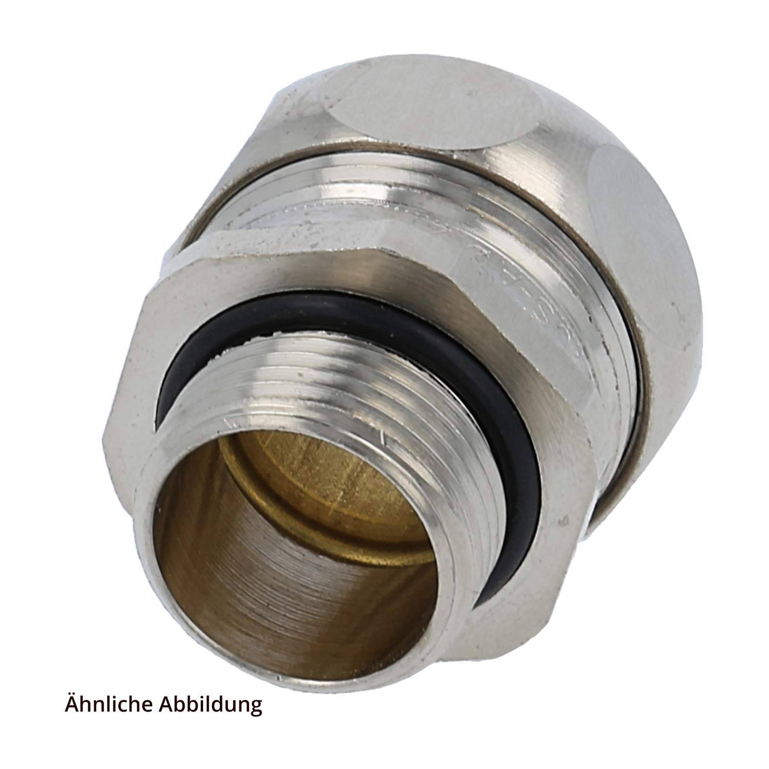 Metallisches Kabelstopfbuchse mit Gewindeschaft und Gummidichtung, bezeichnet als ähnliches Bild.