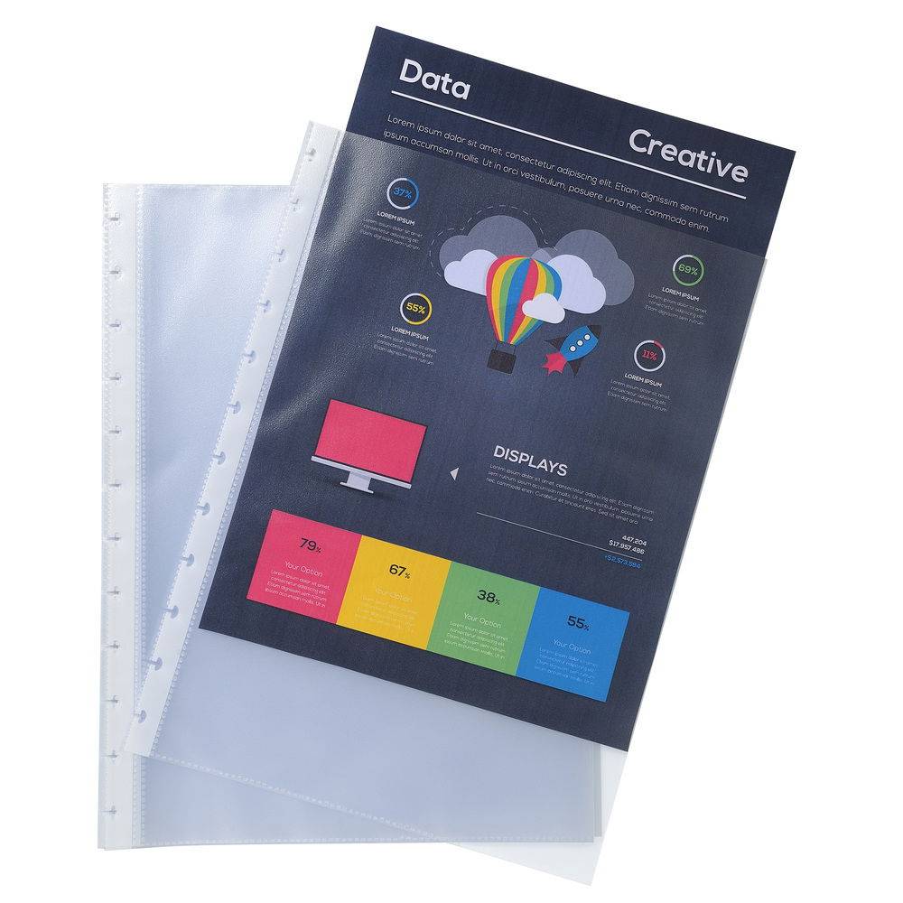 Exacompta 10x Ersatzhüllen für Sichtmappen Ringen Transluzent 86001E