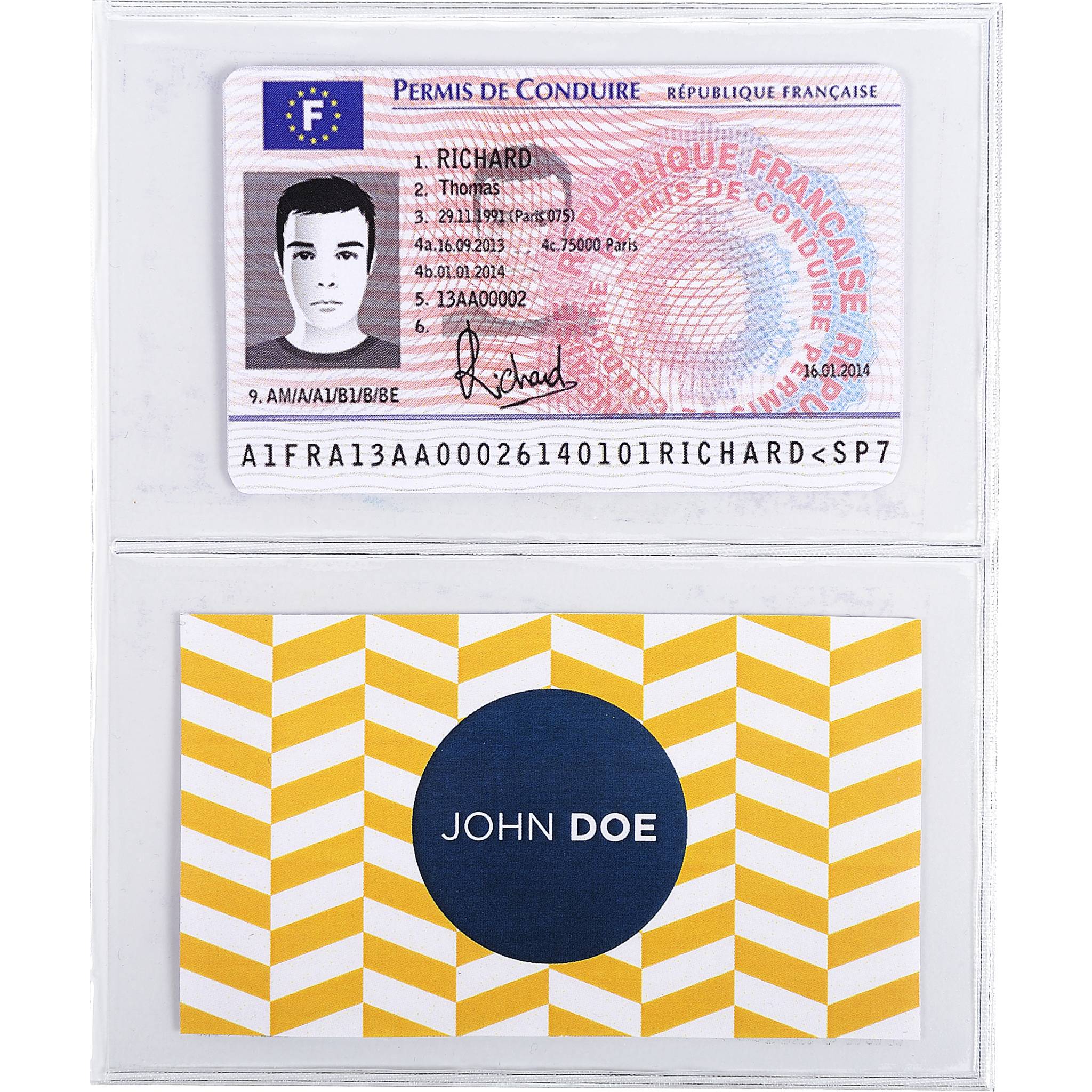 Exacompta 10x 10 Schutzhüllen für Kreditkarten PVC 64x110mm Kristall 5393UE