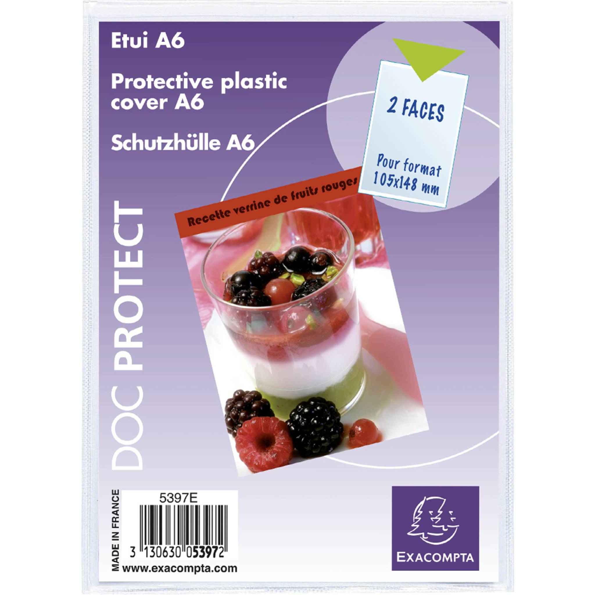 Exacompta 10x 10 Schutzhüllen einfach glattem PVC 200µ A6 Kristall 5397UE