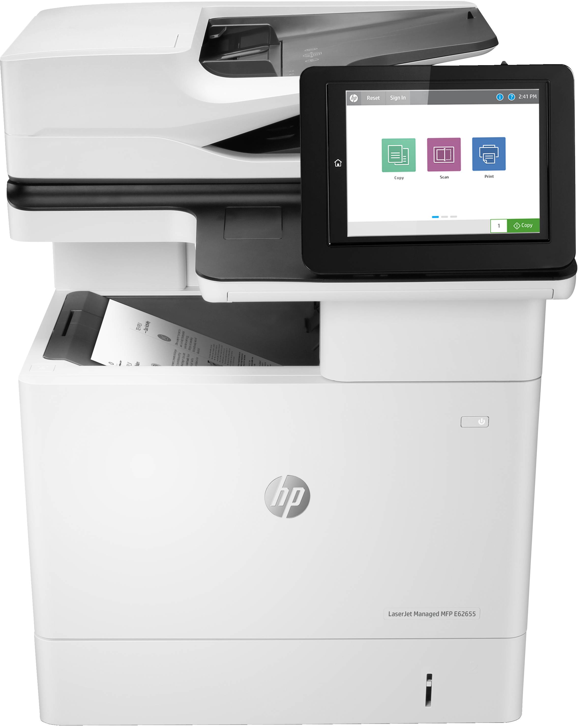 HP LaserJet Managed MFP E62655dn - Drucken - Kopieren - Scannen und optionales Faxen - Scannen an E-Mail; Beidseitiger Druck; Beidseitiges Scannen