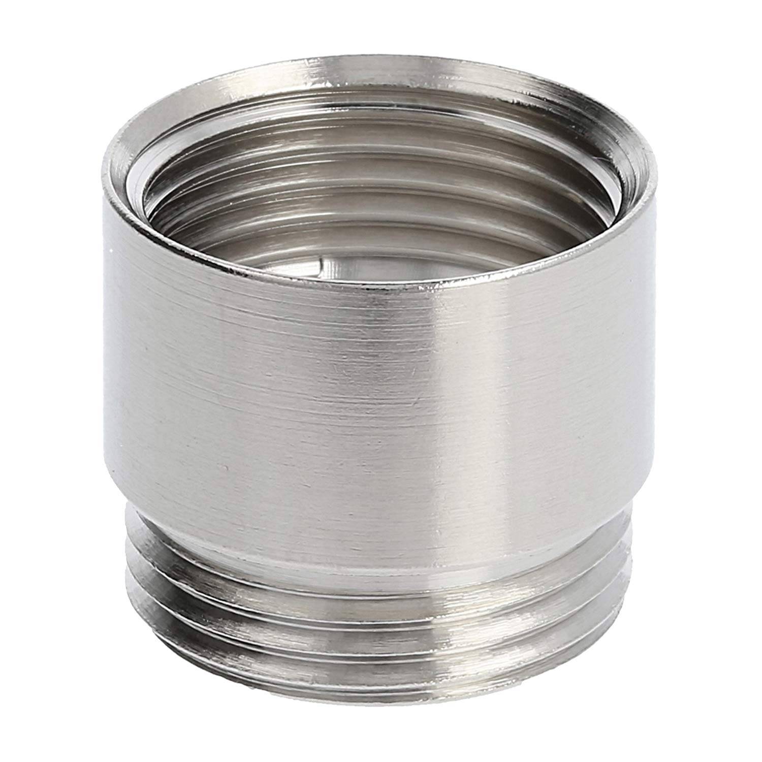 Edelstahlgewinde-Rohrkupplung, die Verbindungsgewinde an beiden Enden aufweist und zum Verbinden von zwei Rohren in Rohrleitungssystemen verwendet wird.