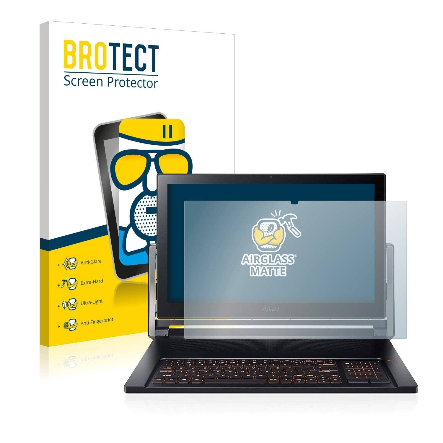 BROTECT AirGlass Matte Schutzglas Folie für Acer ConceptD 9