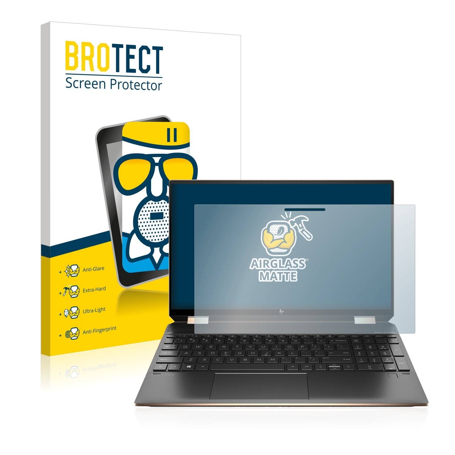 BROTECT AirGlass Matte Schutzglas Folie für HP Spectre x360