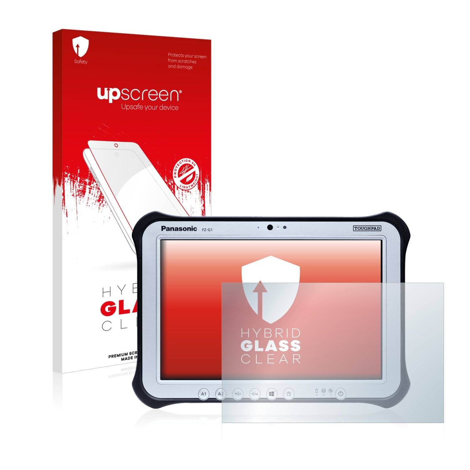 upscreen Hybrid Glass Clear Premium Schutzglas Folie für Panasonic Toughbook