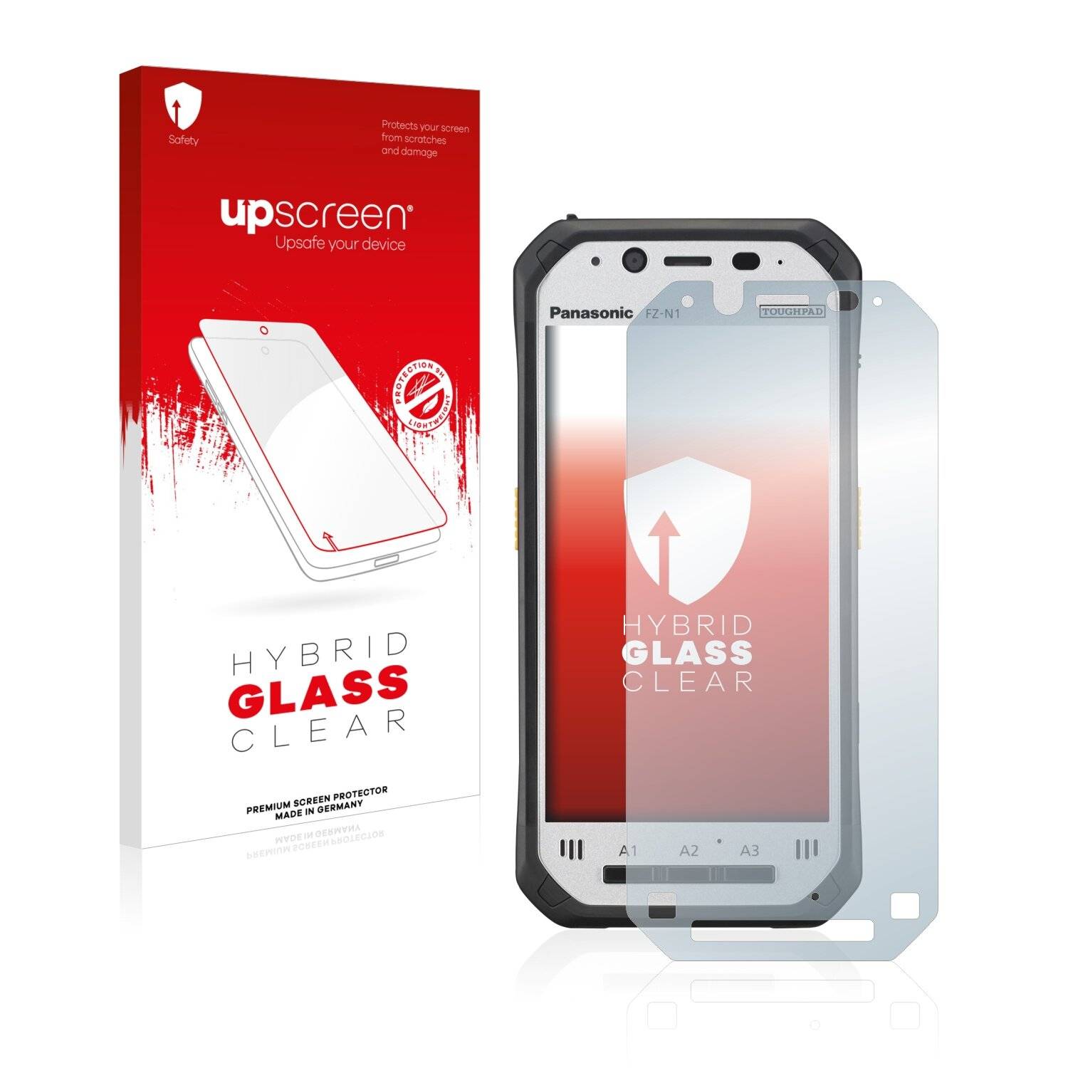 upscreen Hybrid Glass Clear Premium Schutzglas Folie für Panasonic Toughbook