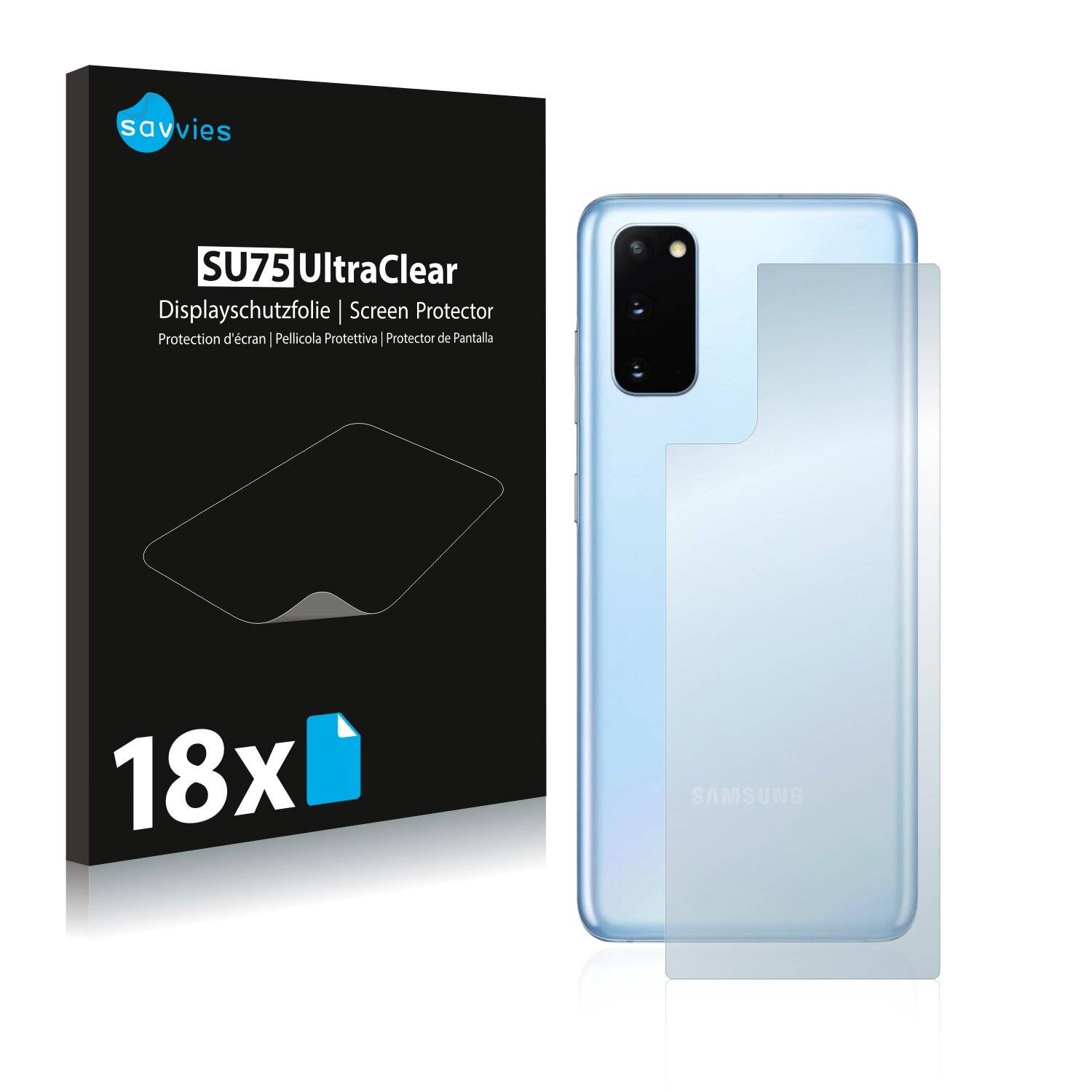 18x Savvies SU75 Displayschutzfolie für Samsung Galaxy S20 5G