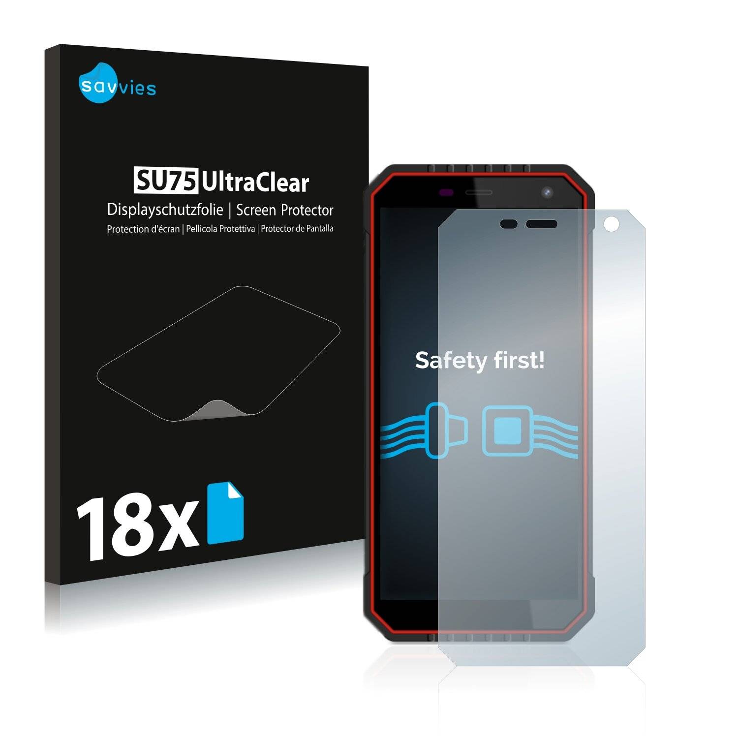 18x Savvies SU75 Displayschutzfolie für Getnord