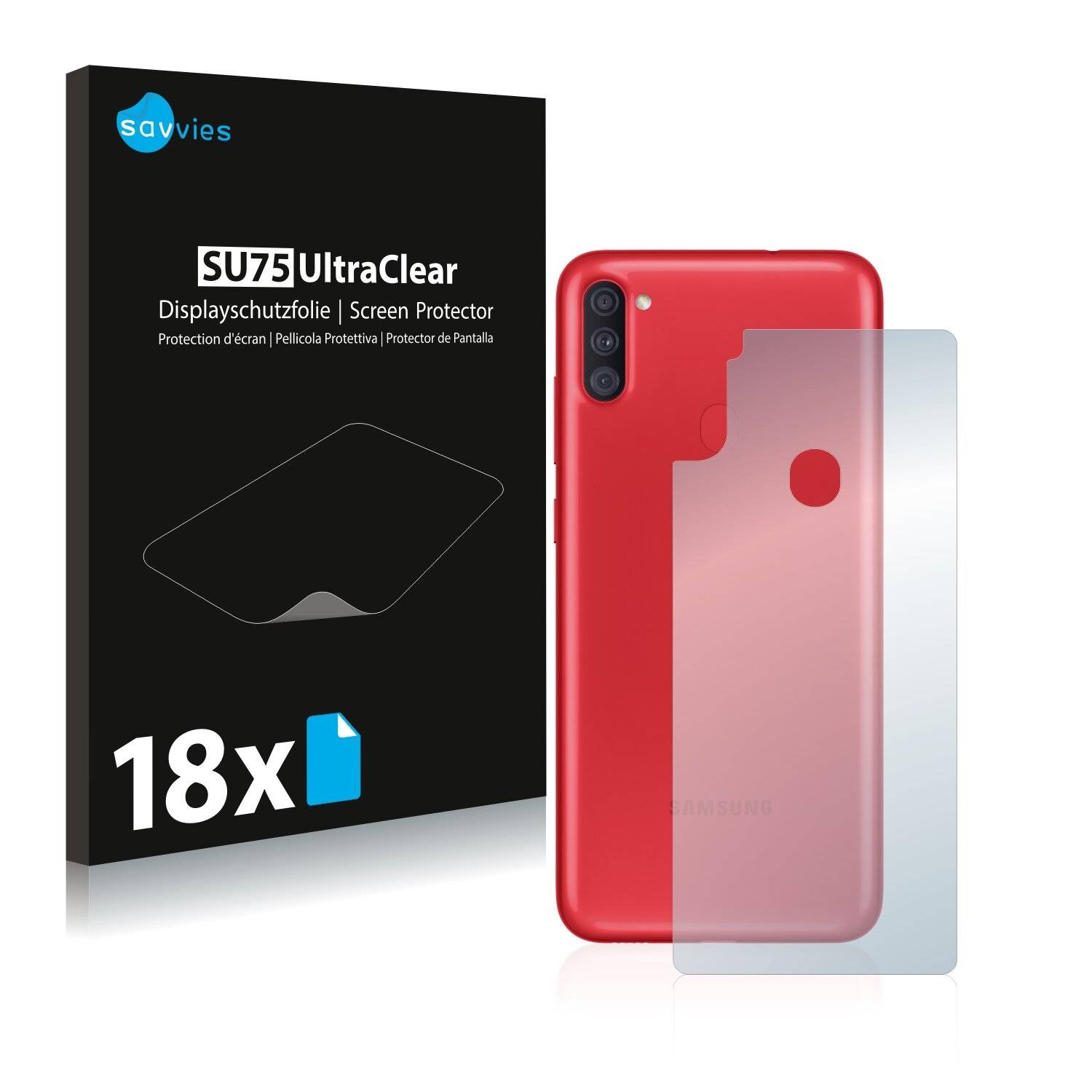 18x Savvies SU75 Displayschutzfolie für Samsung Galaxy A11