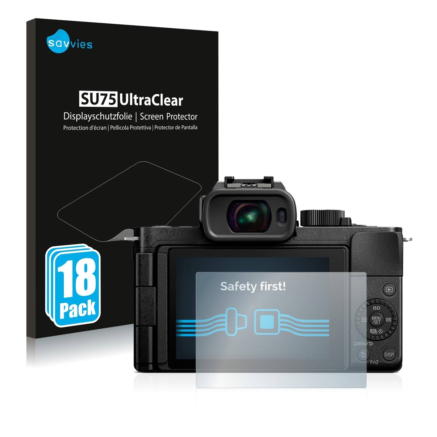 18x Savvies SU75 Displayschutzfolie für Panasonic Lumix
