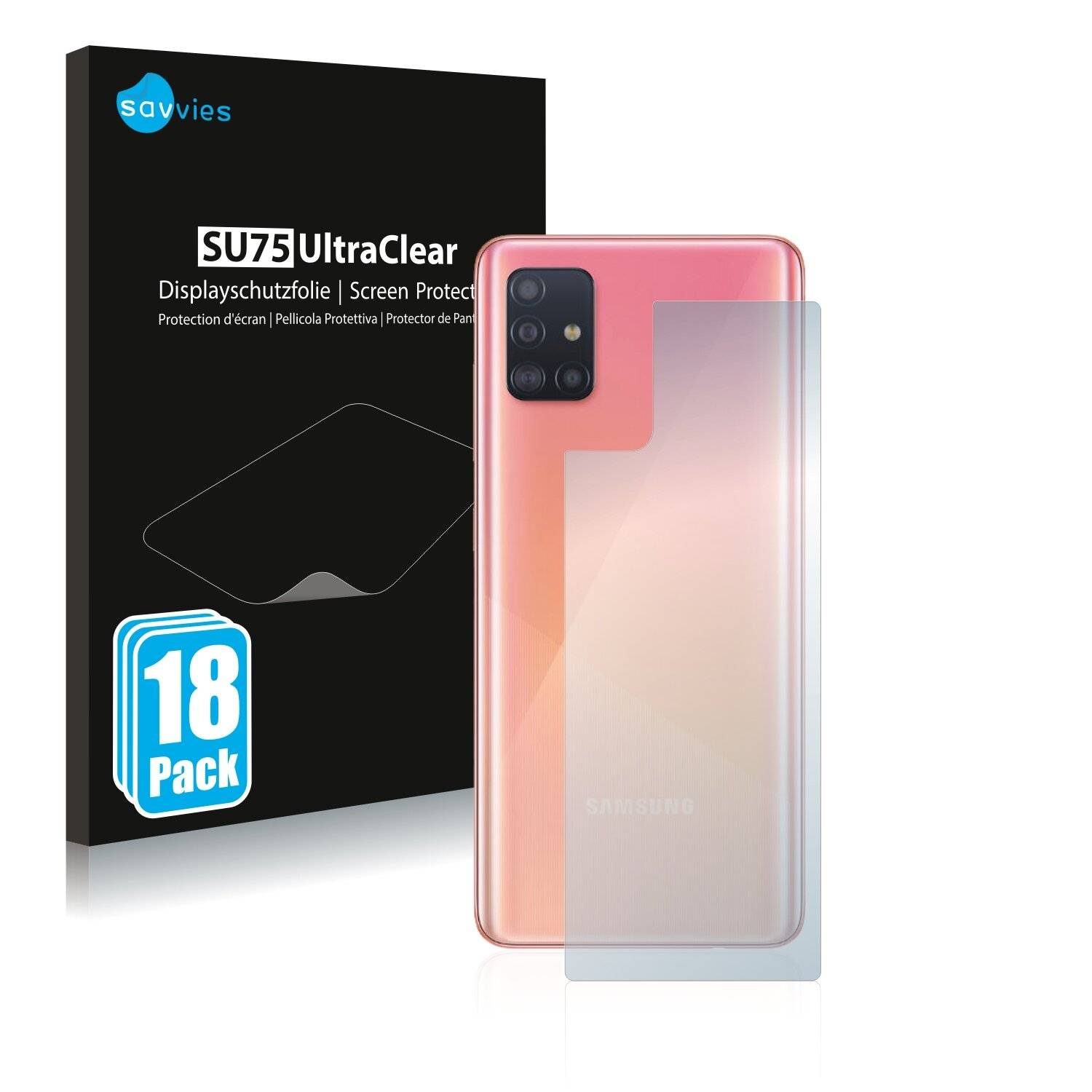 18x Savvies SU75 Displayschutzfolie für Samsung Galaxy A51 5G