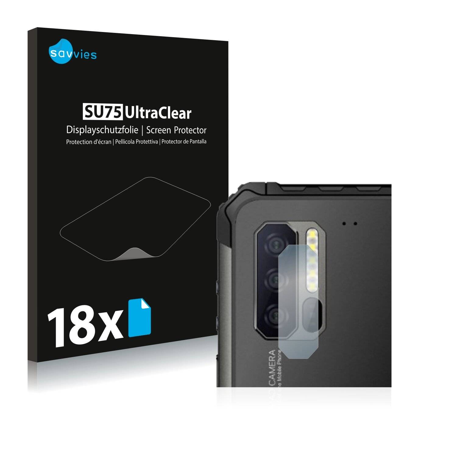 18x Savvies SU75 Displayschutzfolie für Ulefone Armor 7E (NUR