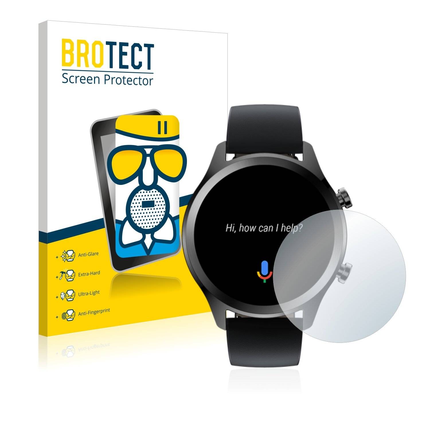 BROTECT AirGlass Matte Schutzglas Folie für Mobvoi Ticwatch C2